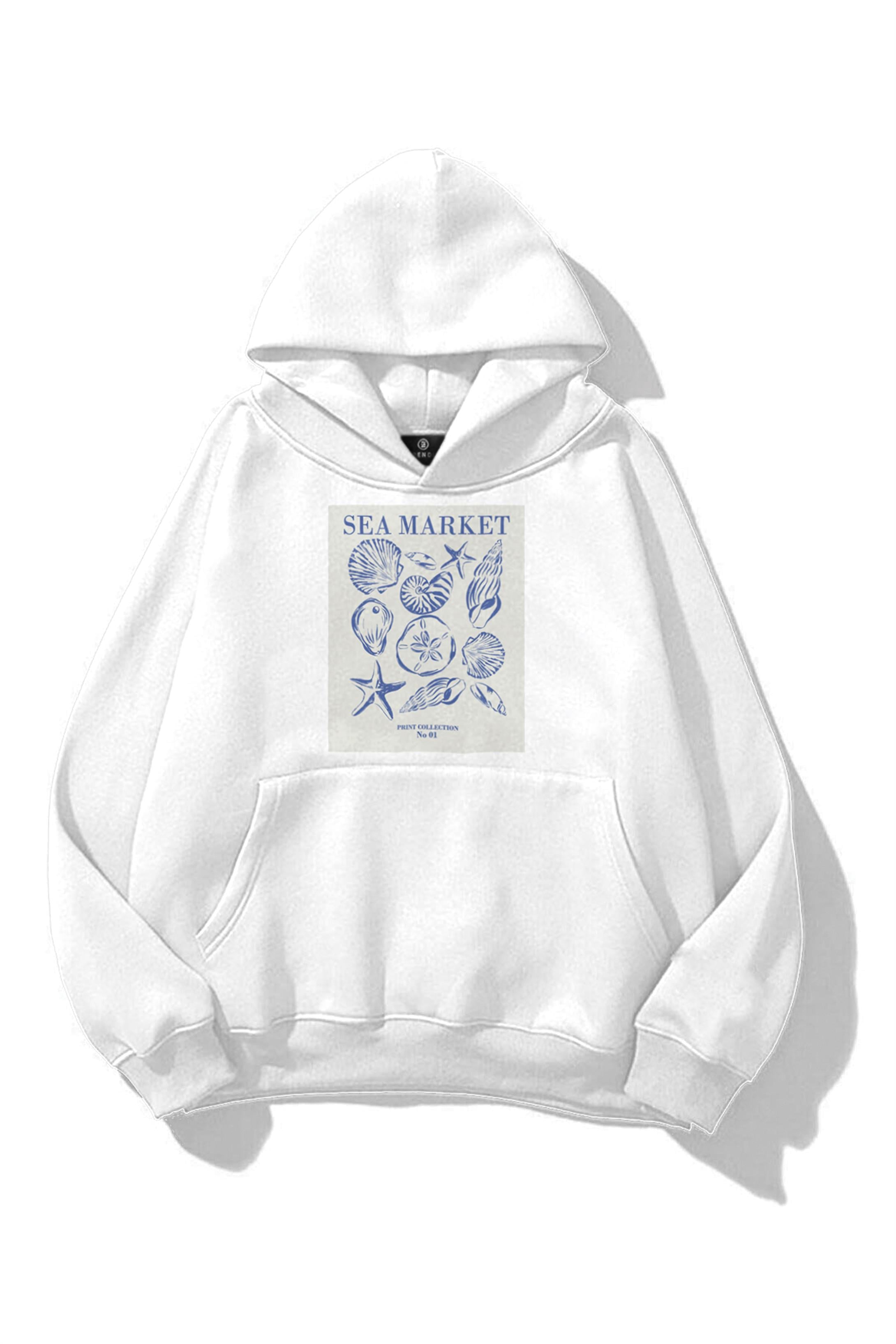 Unisex Sea Market Sweatshirt Beyaz