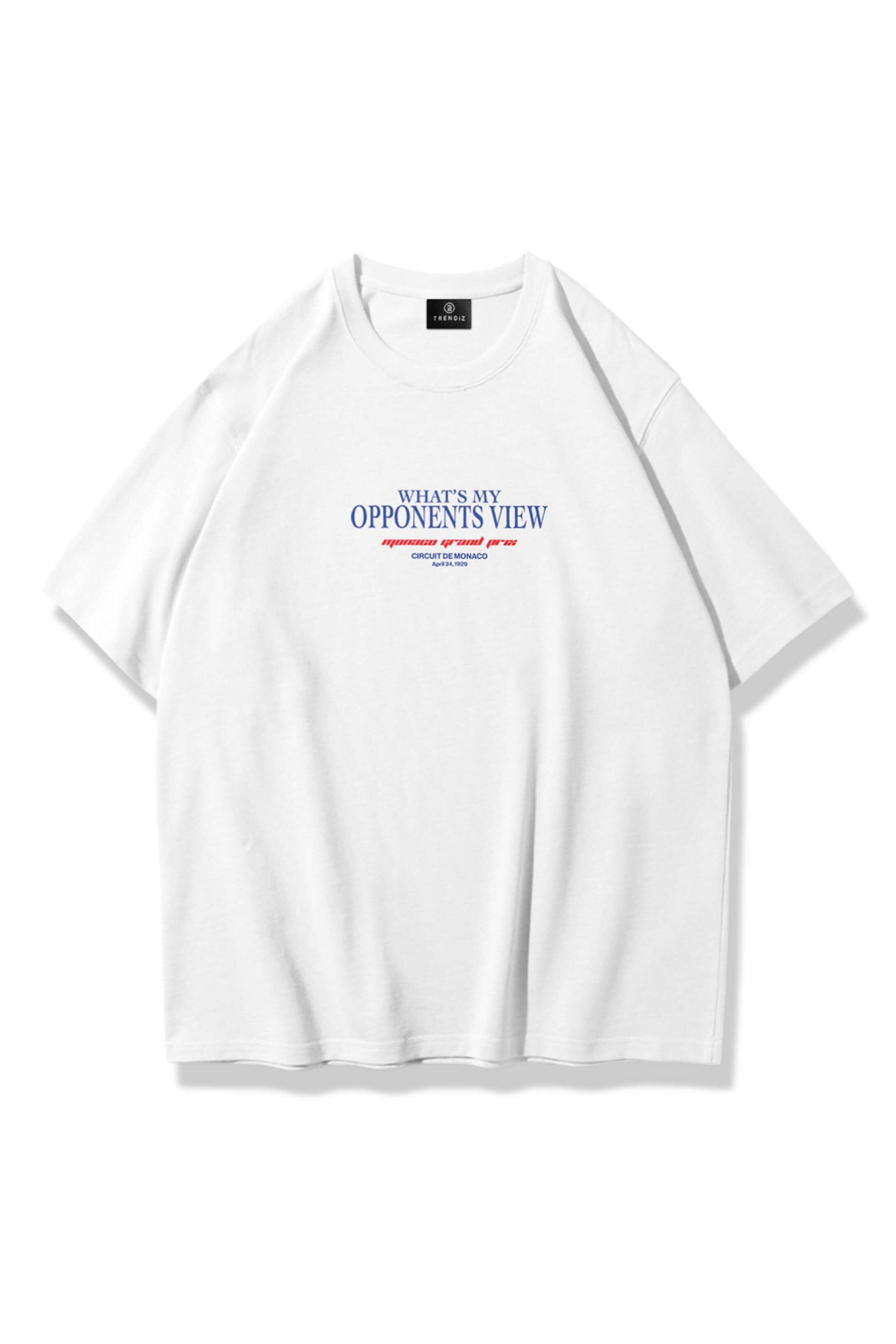 Unisex Monaco Grand Prix Tshirt Beyaz