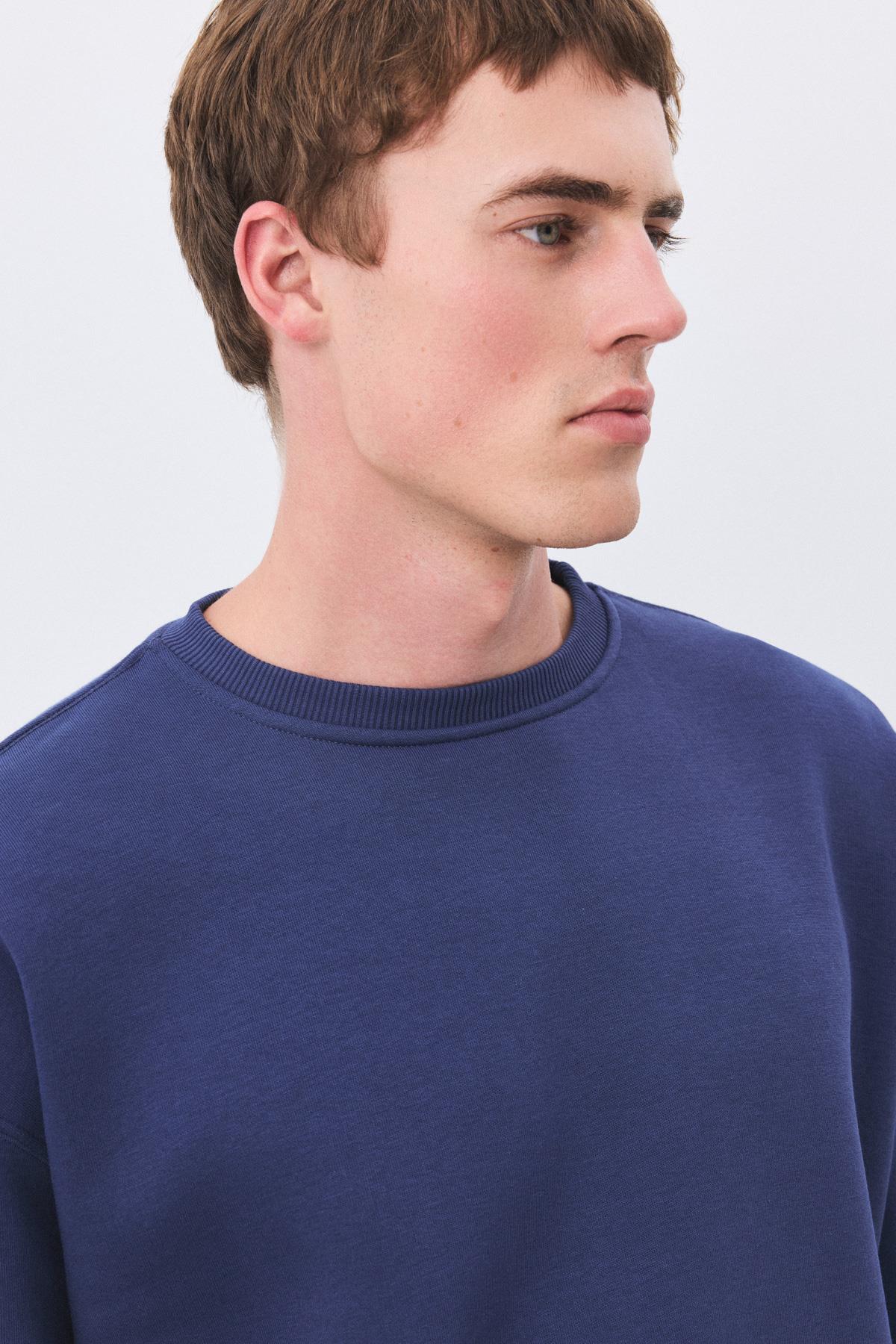 Erkek Premium Bisiklet Yaka Eşofman Takımı İndigo 2031