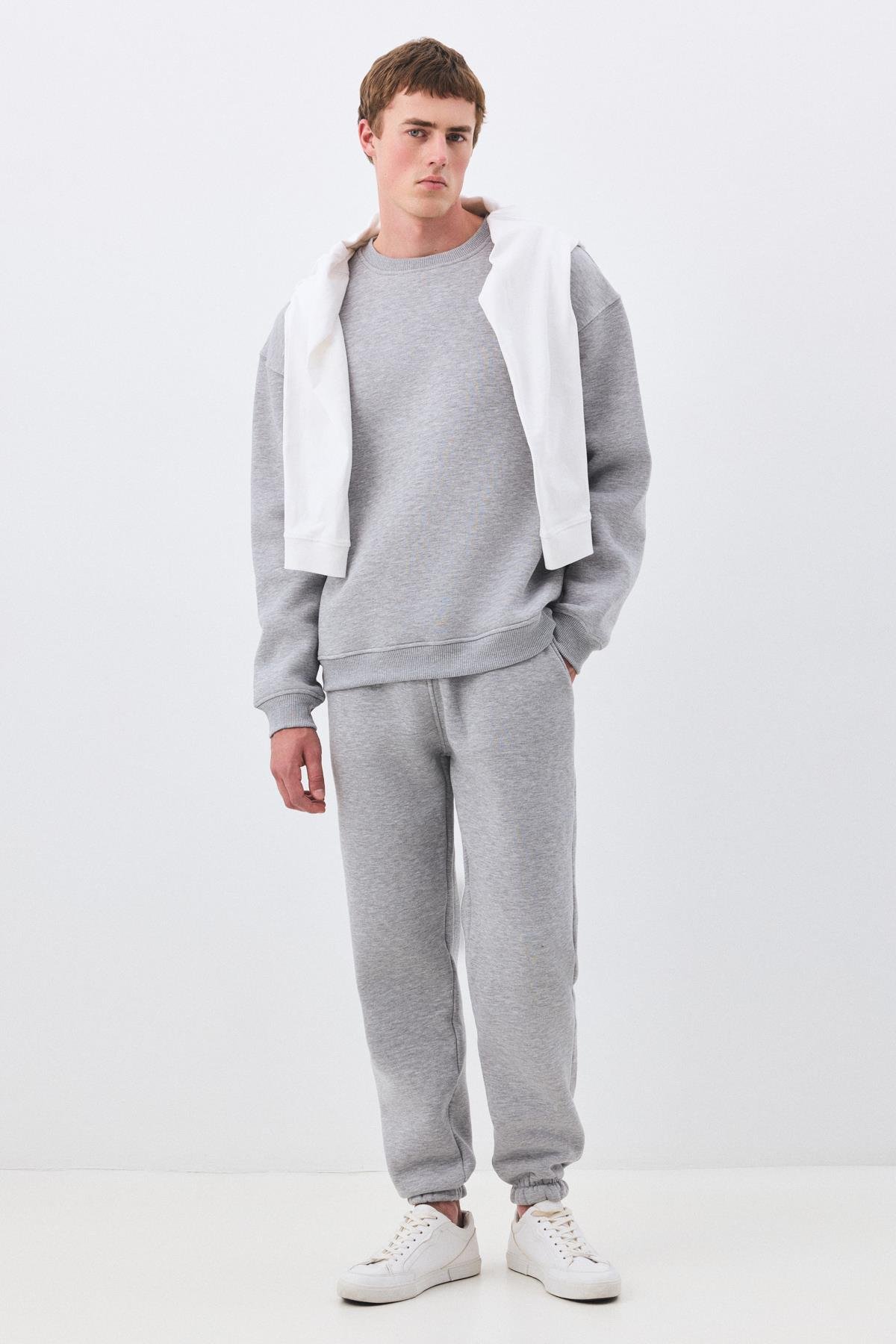 Erkek Premium Bisiklet Yaka Eşofman Takımı Grimelanj 2031