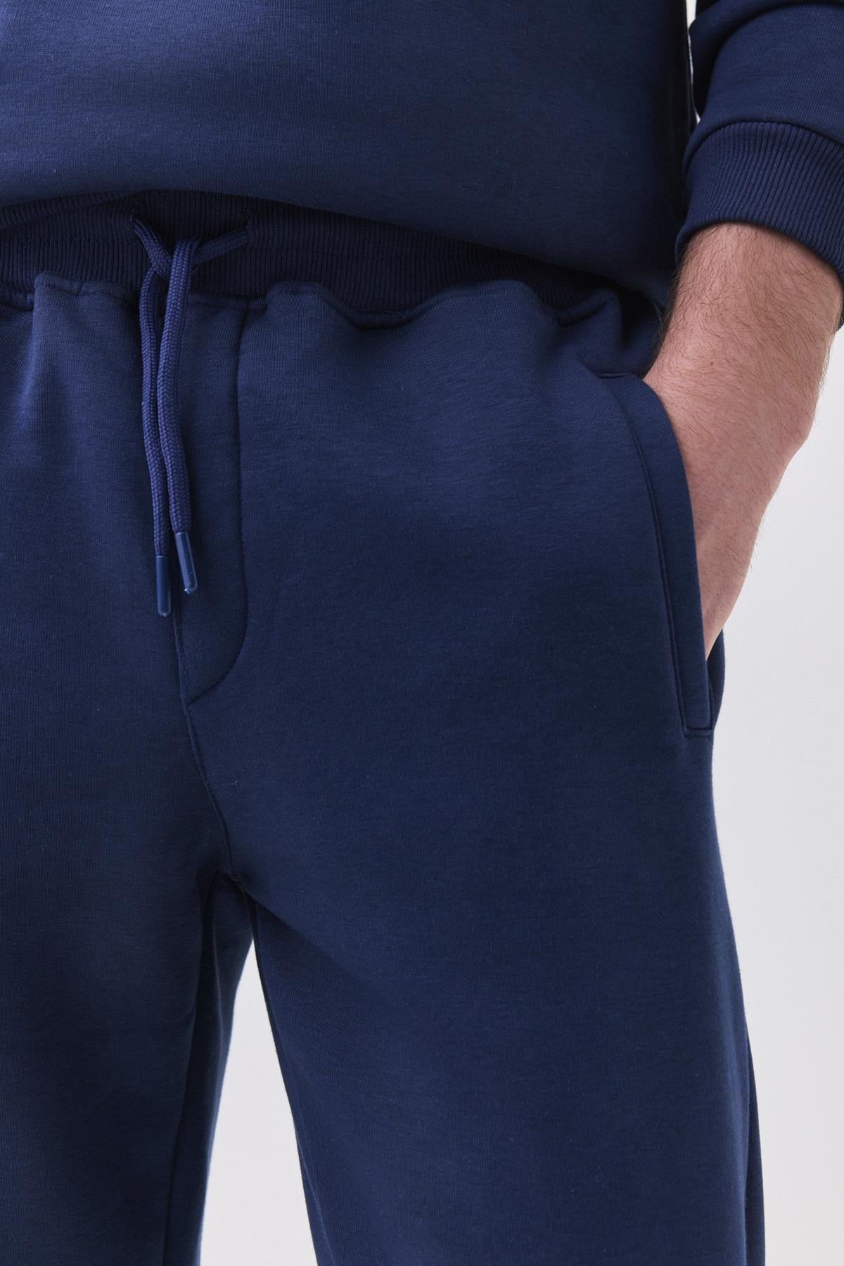 Erkek Paçası Lastikli Basic Eşofman Altı İndigo 2041