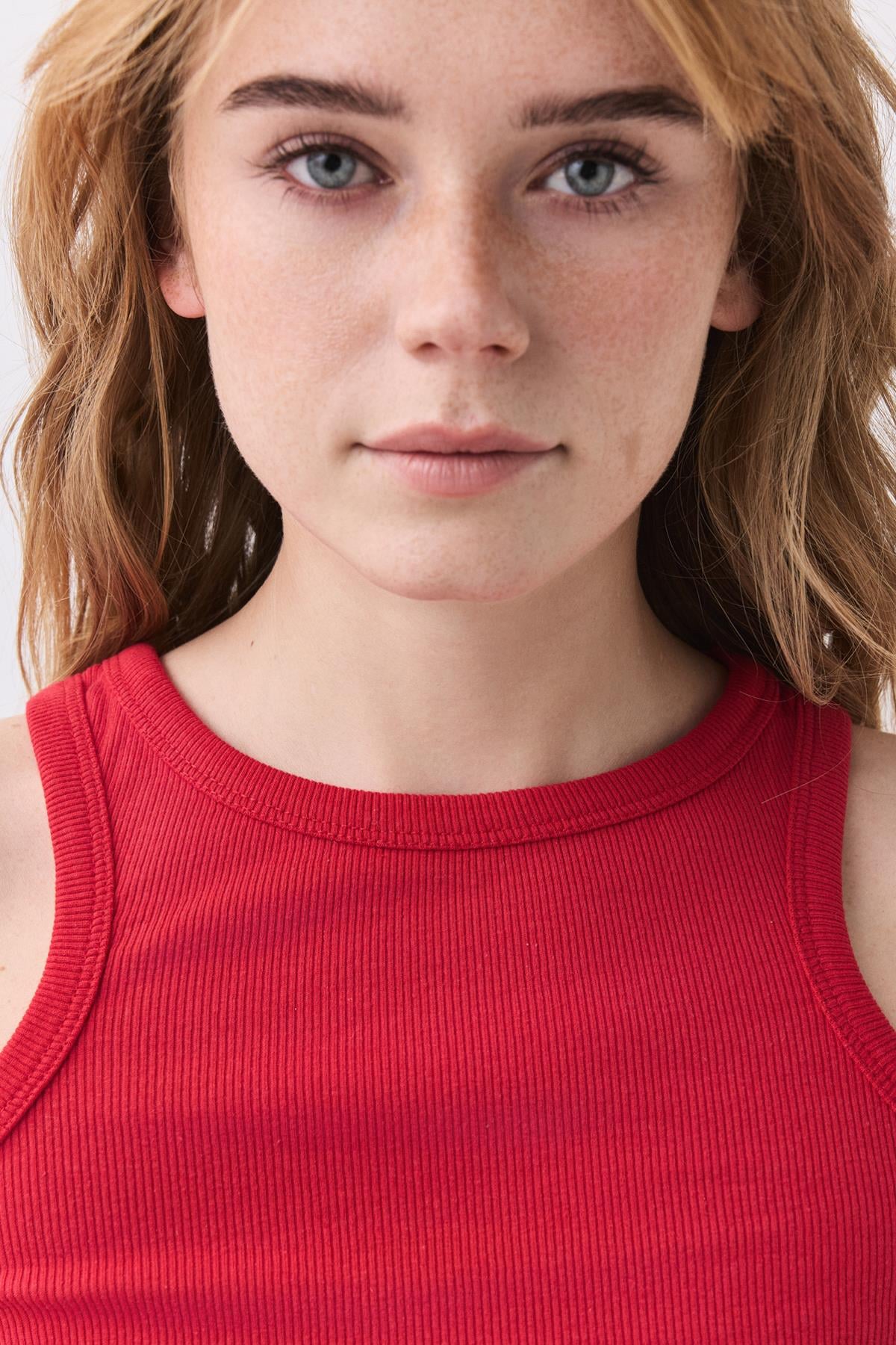 Kadın Pamuklu Askılı Halter Yaka Basic Atlet Kırmızı 9011