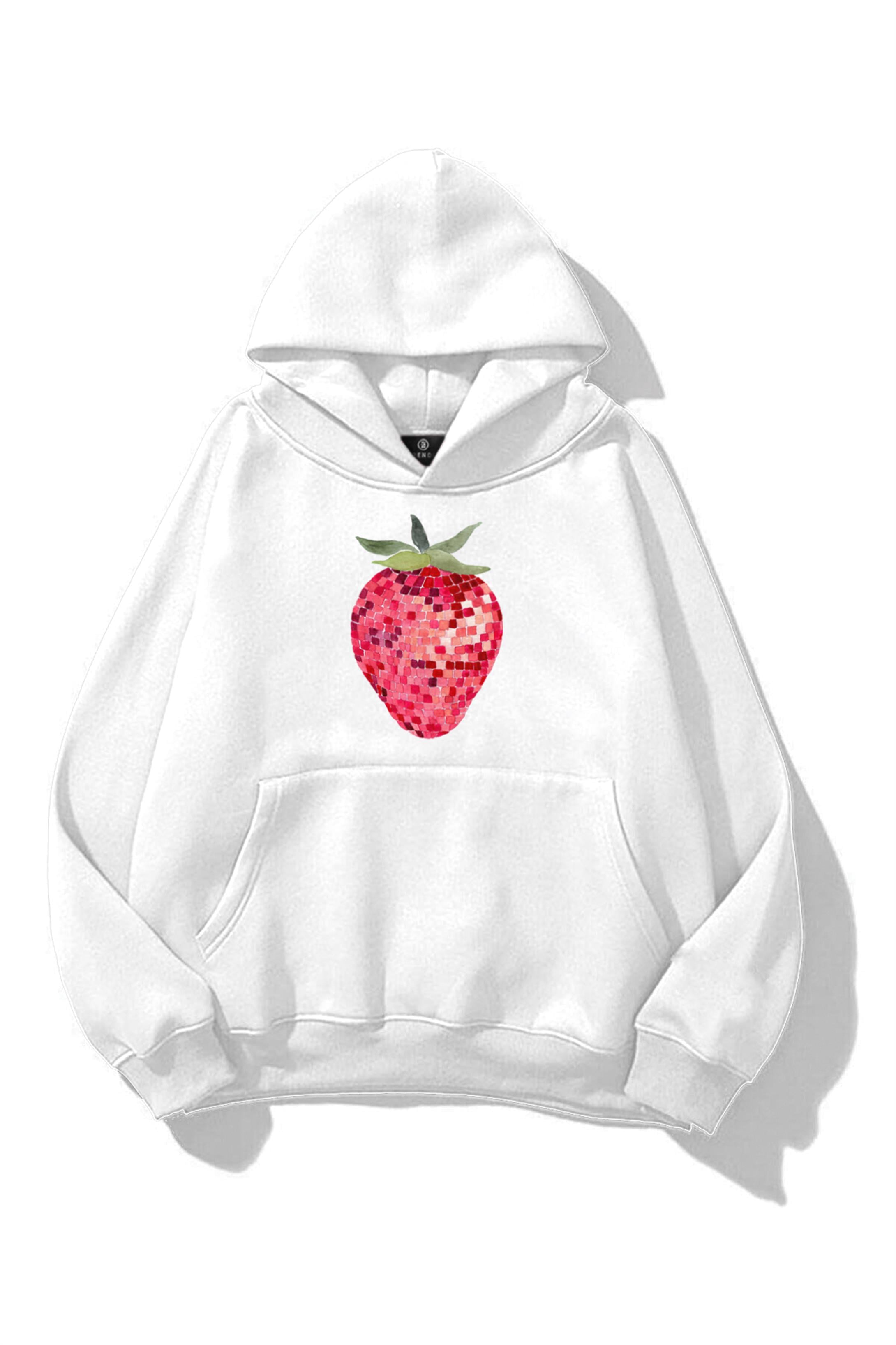 Kadın Çilek Disco Sweatshirt Beyaz