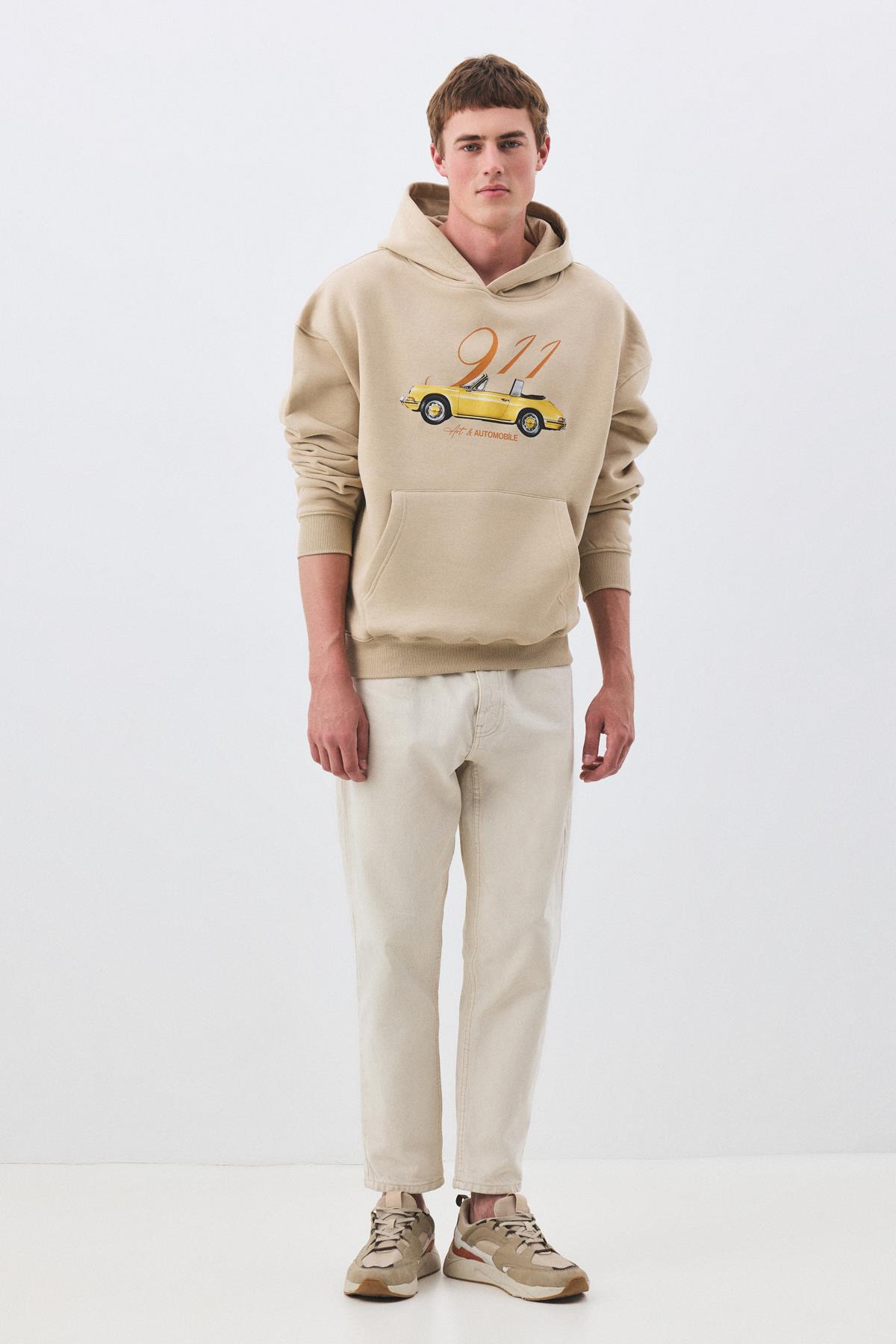 Kadın 911 Art and Automobile Sweatshirt Taş