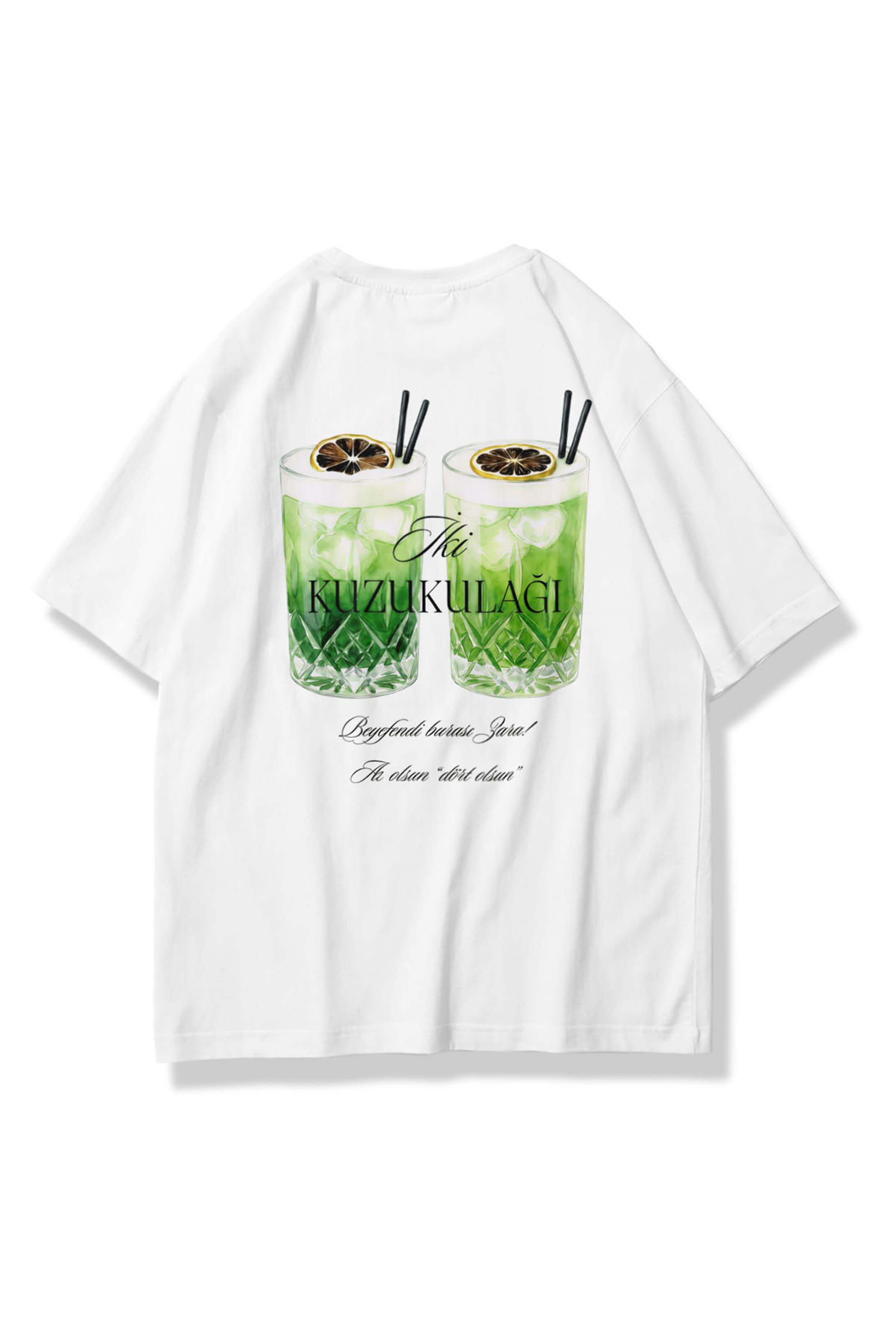 Unisex İki Kuzukulağı Tshirt Beyaz