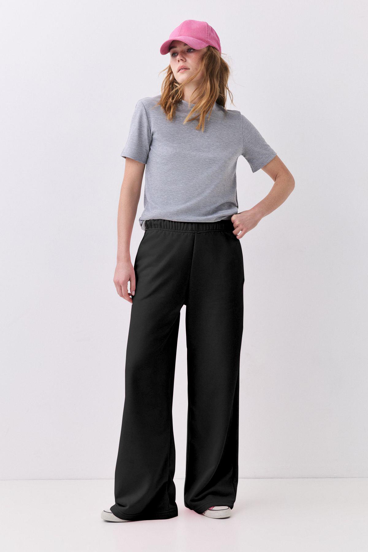 Kadın Bol Paça Eşofman Altı Siyah 2013