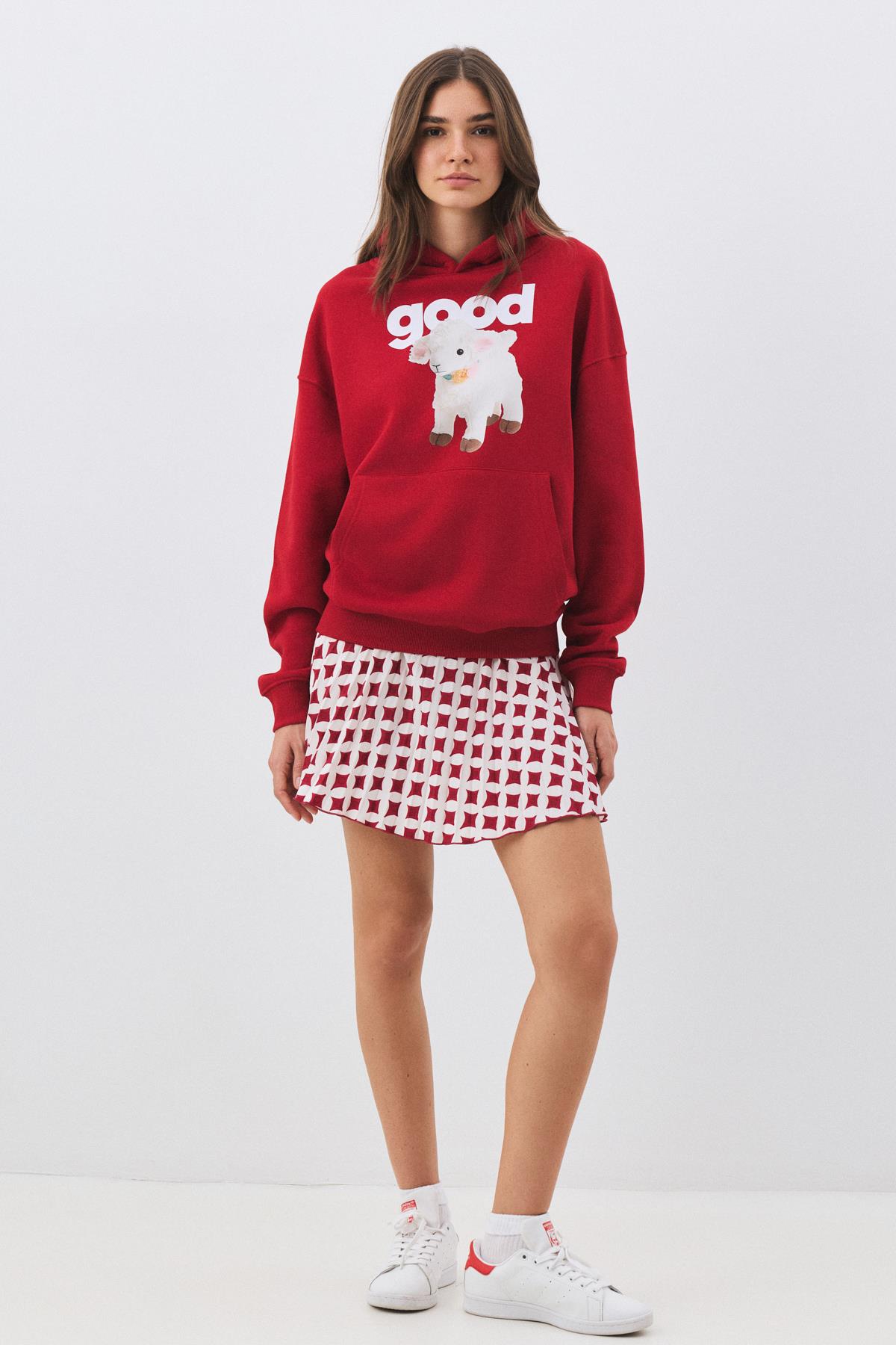 Unisex Good Sweatshirt Kırmızı