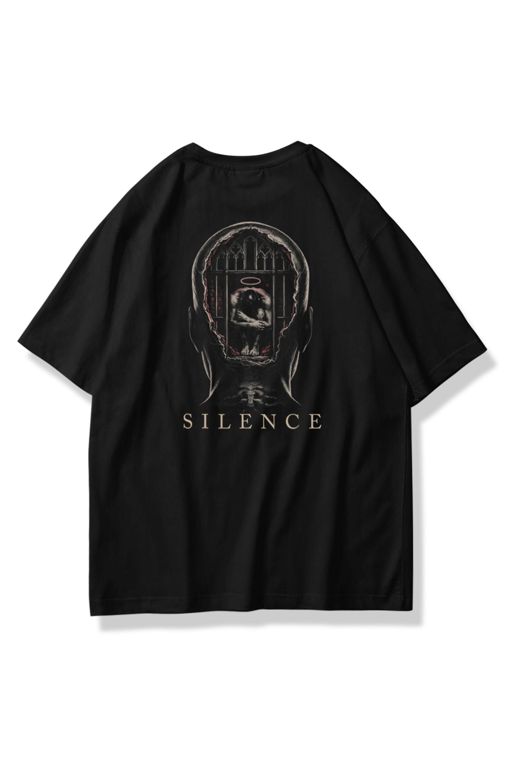 Unisex Silence Mind Tshirt Siyah