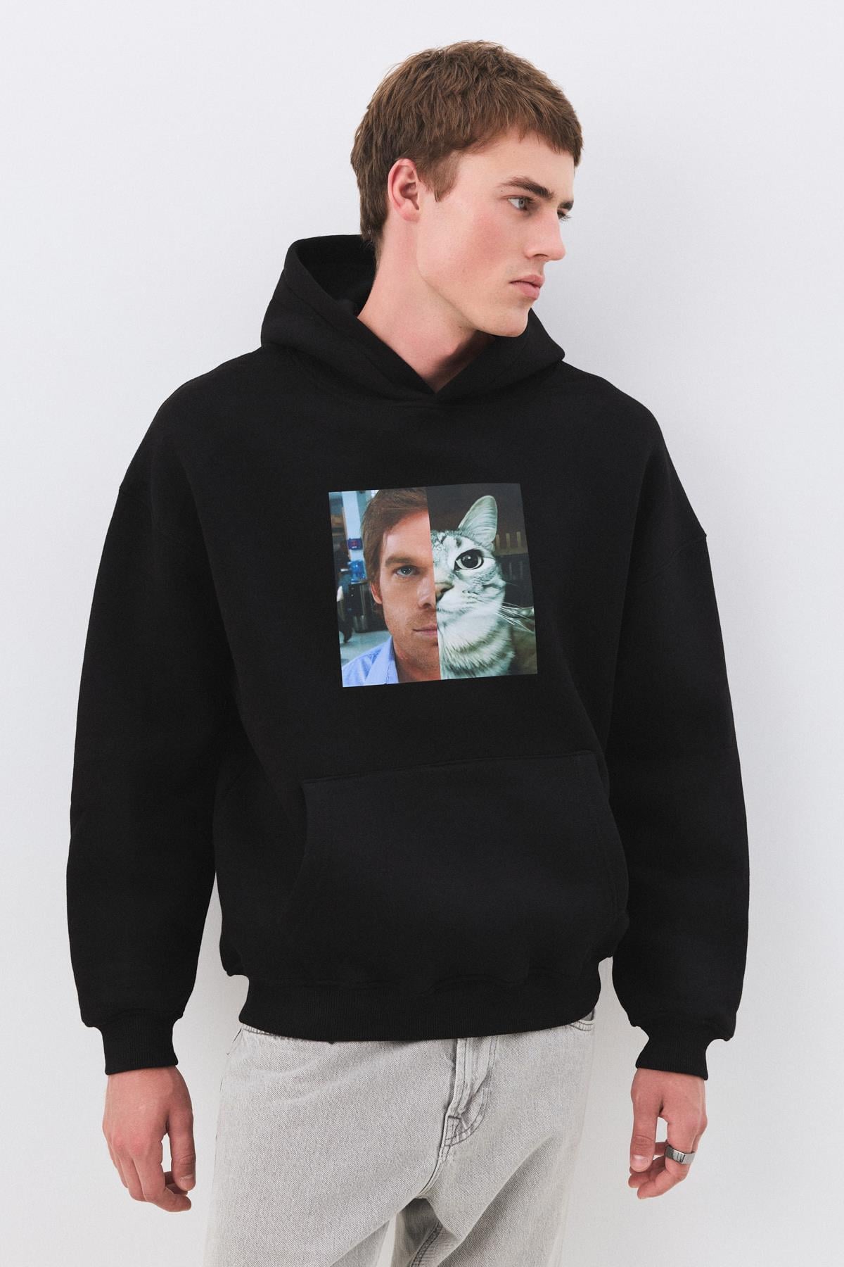 Kadın Dexter Cat Sweatshirt Siyah