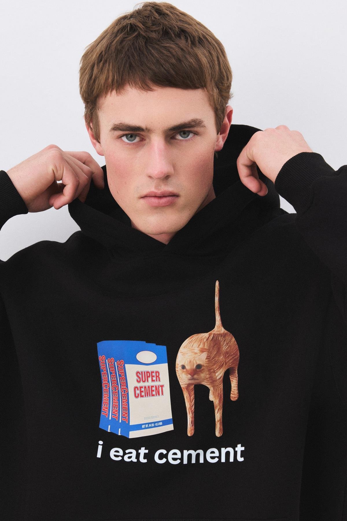 Unisex i eat cement Sweatshirt Siyah