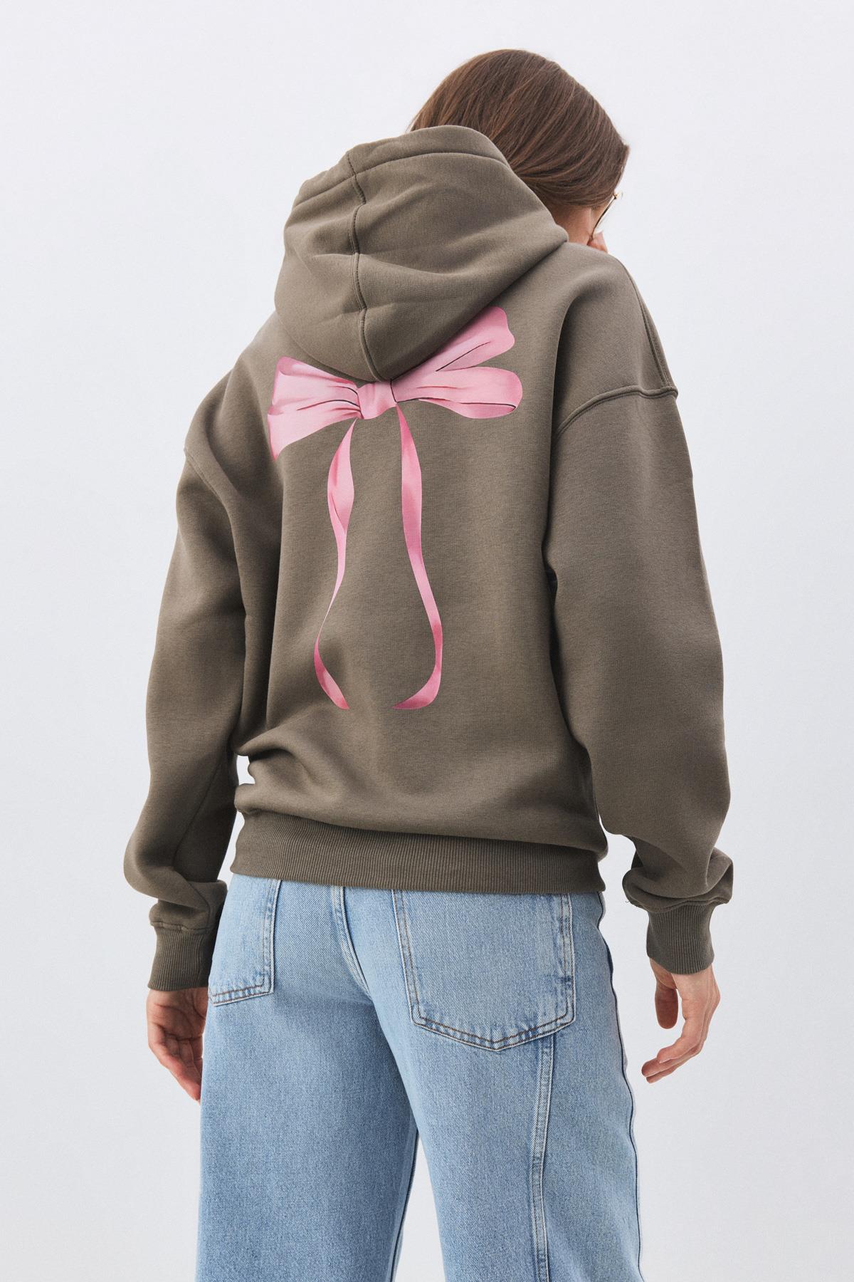 Kadın Fiyonk Kurdele Sweatshirt Antrasit