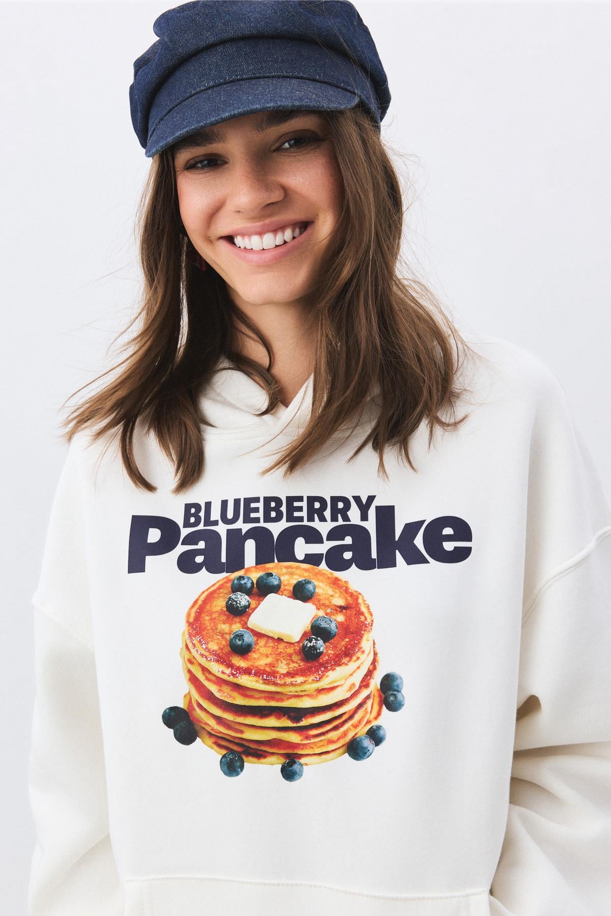 Kadın Blueberry Pancake Sweatshirt Beyaz