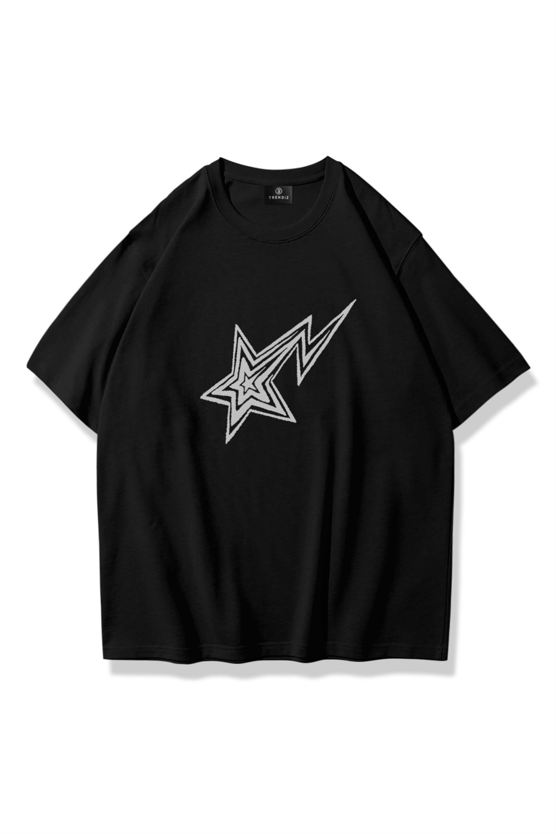Unisex Shooting Star Tshirt Siyah