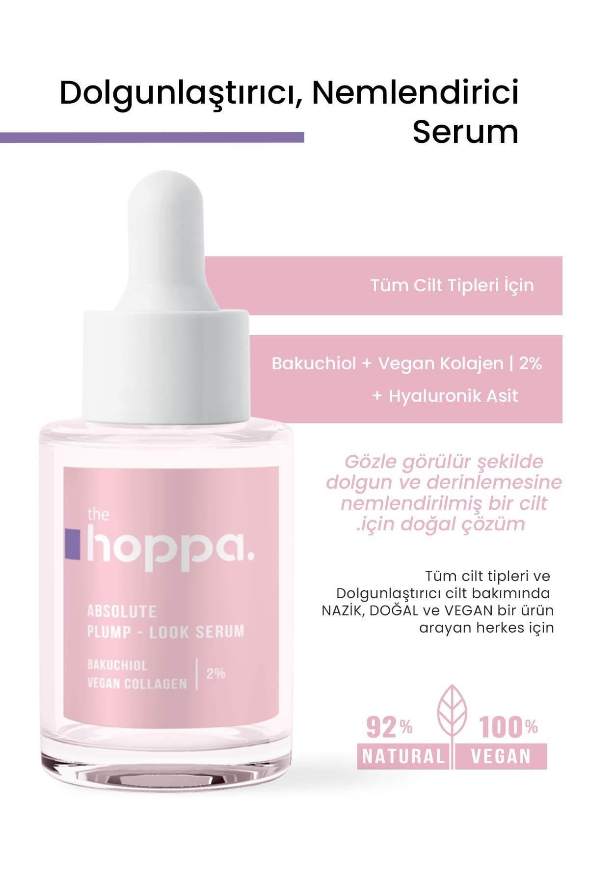 Dolgunlaştırıcı, Nemlendirici Serum Bakuchiol + Vegan Kolajen | 2% + Hyaluronik Asit 30 ML