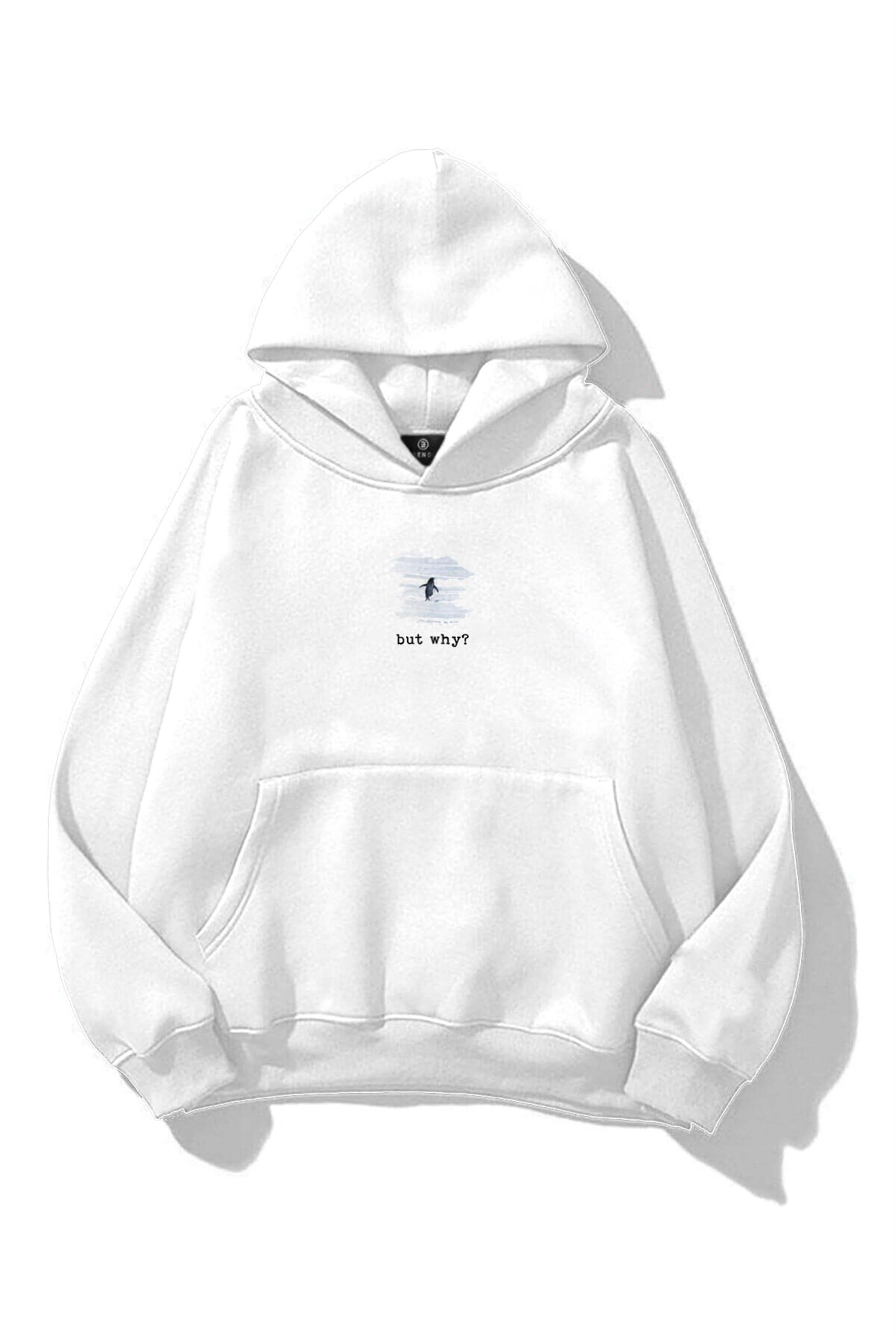Unisex Lone Penguin Sweatshirt Beyaz