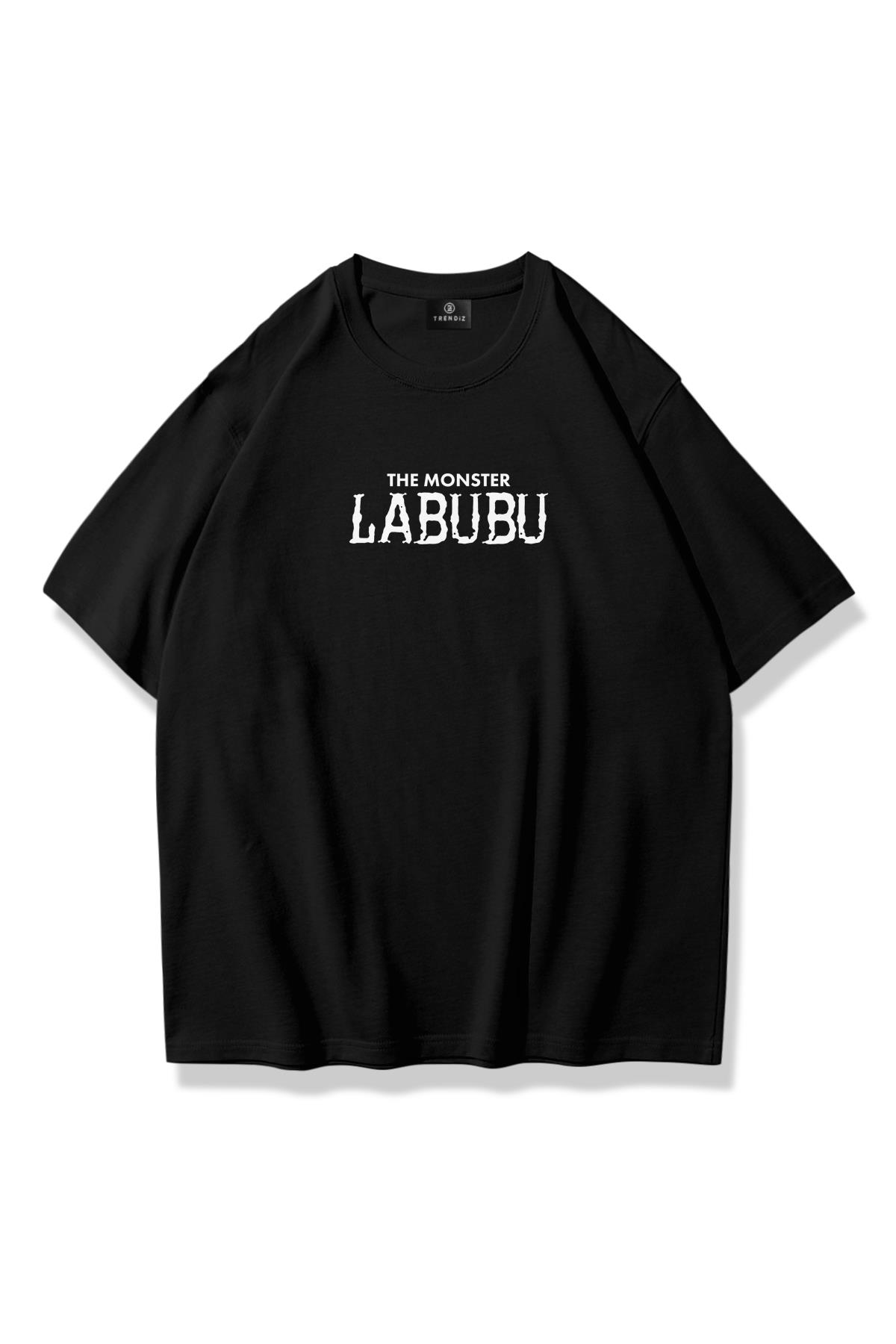 Unisex Labubu Skate Tshirt Siyah