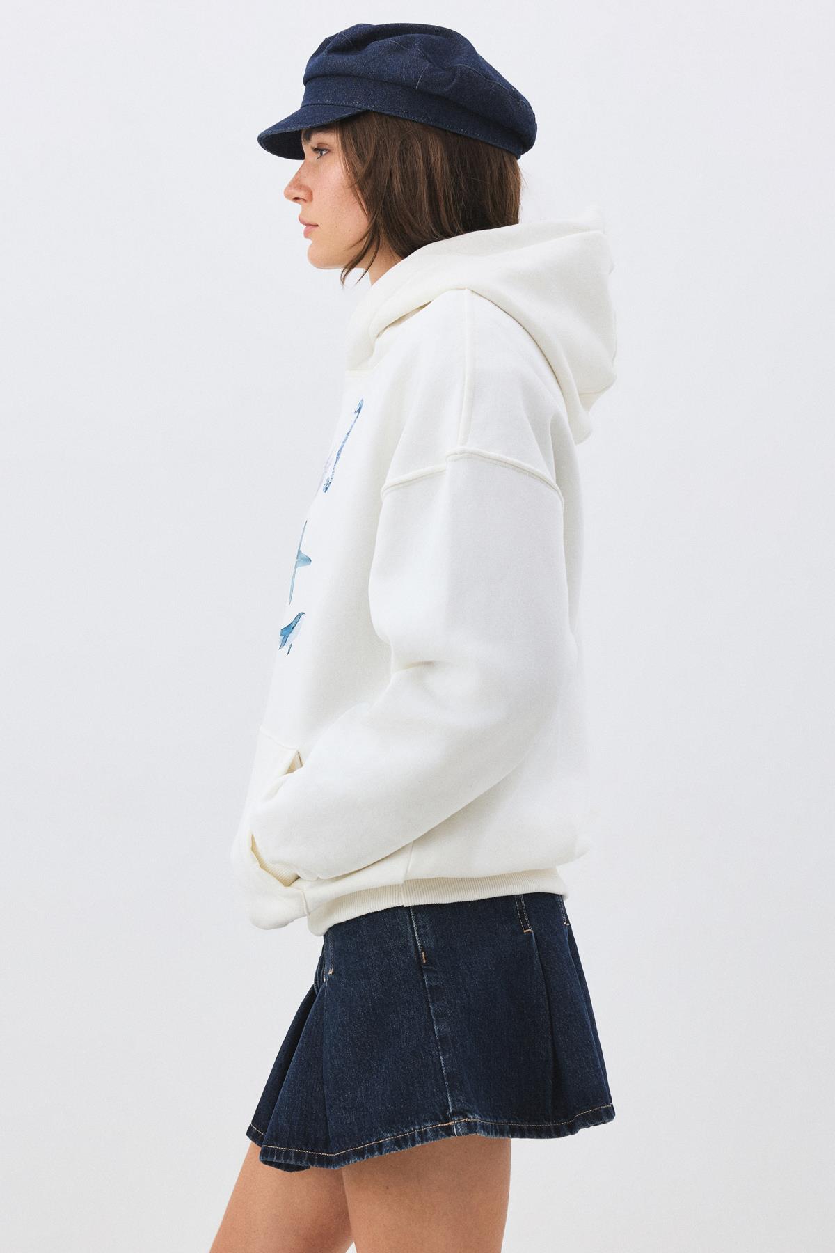 Kadın Sea Elements Sweatshirt Beyaz