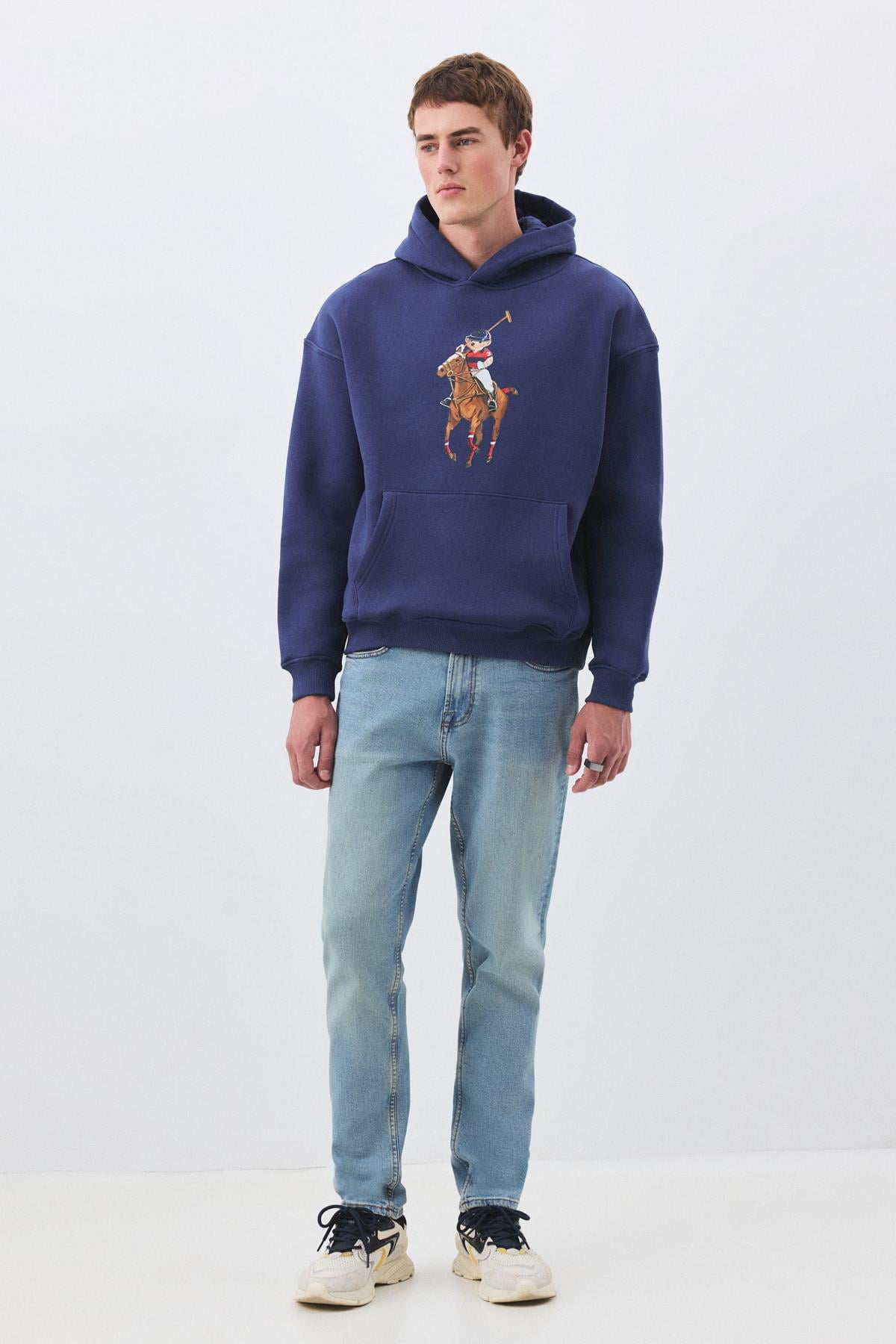 Unisex Teddy Horse Sweatshirt İndigo