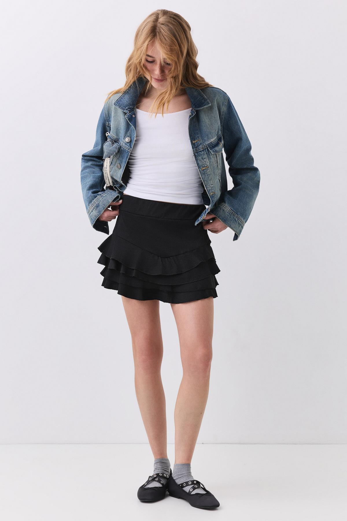 Kadın Mykonos Etek Siyah 3011