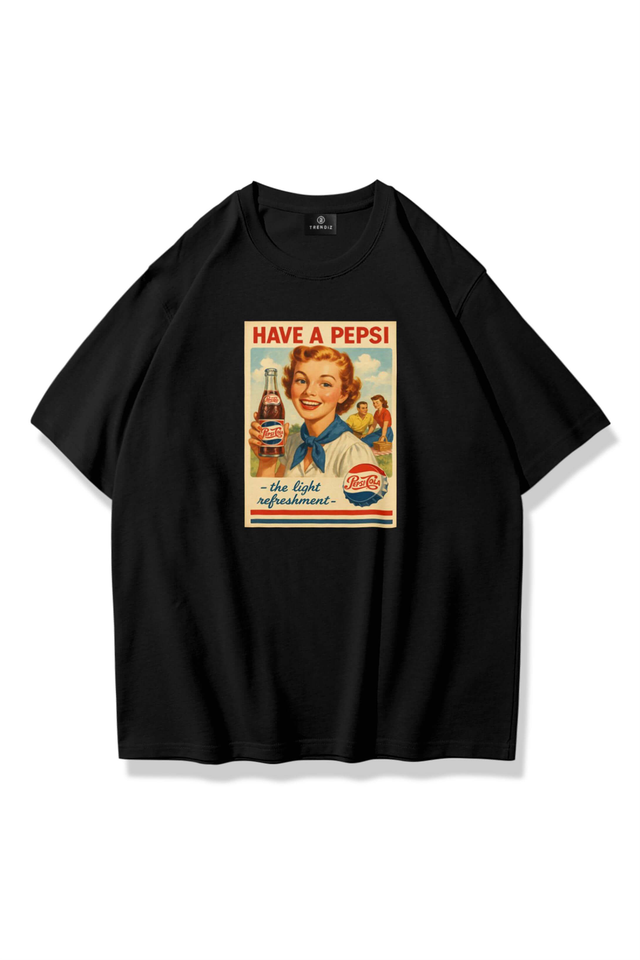 Unisex Have a Pepsi Tshirt Siyah