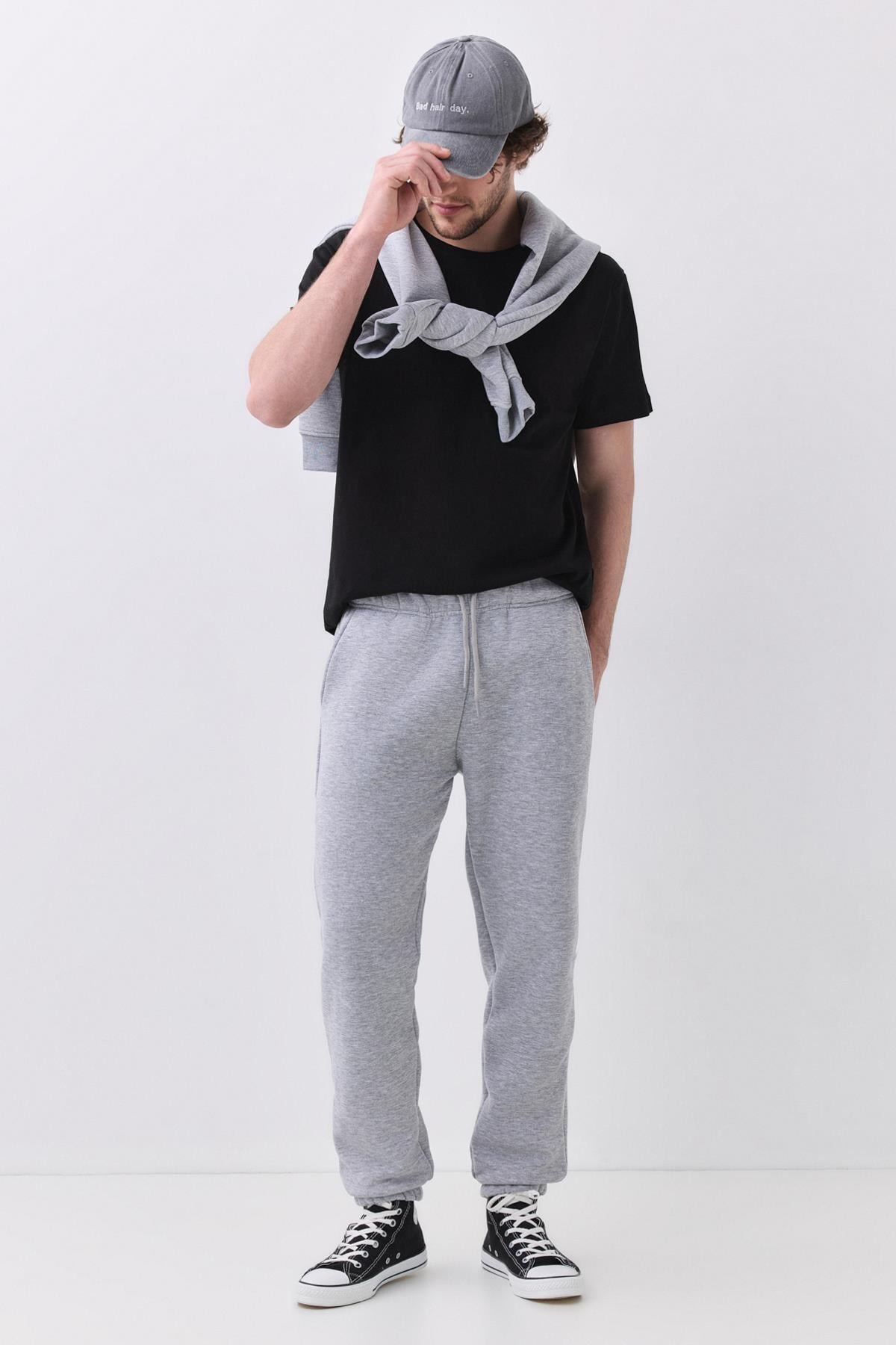 Unisex Regular Fit Rahat Kesim Lastikli Paça Eşofman Altı Grimelanj 2065