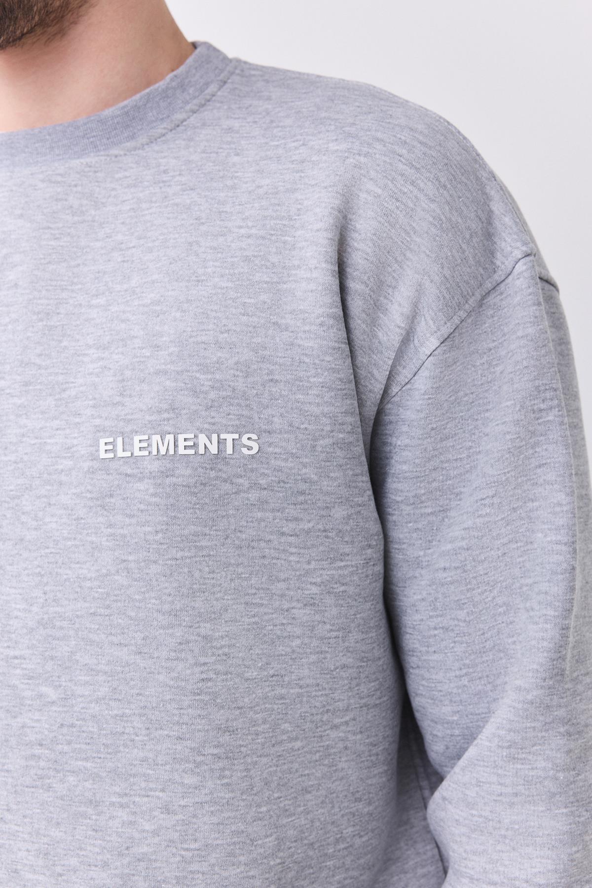 Erkek Elements Pamuklu Içi Polarlı  Relaxed Eşofman Takımı Grimelanj 2031