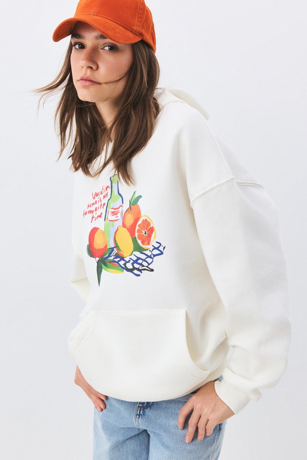 Kadın Vacation Time Sweatshirt Beyaz