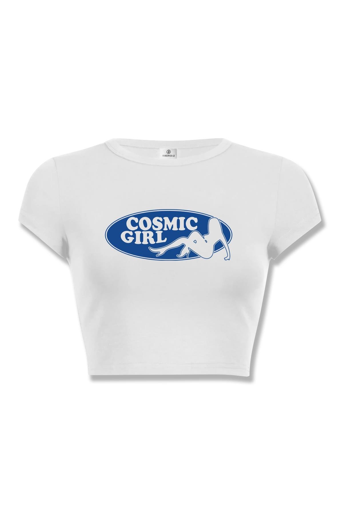 Kadın Cosmic Girl Crop Beyaz