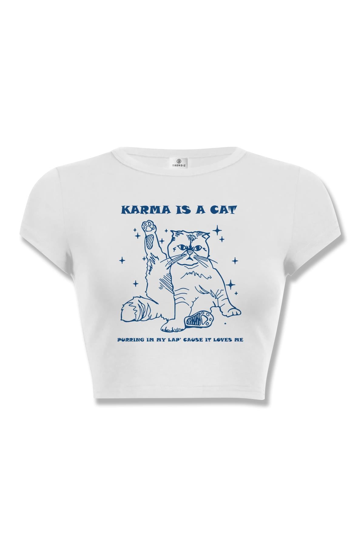 Kadın Karma is a Cat Crop Beyaz