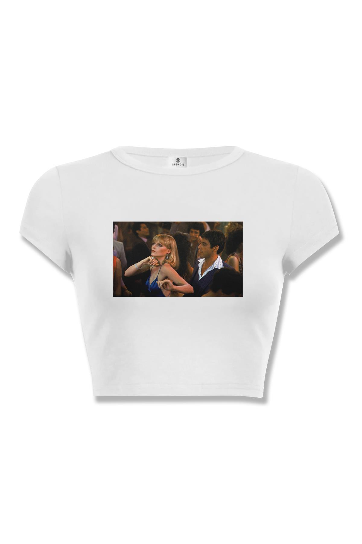 Kadın Scarface Dance Crop Beyaz