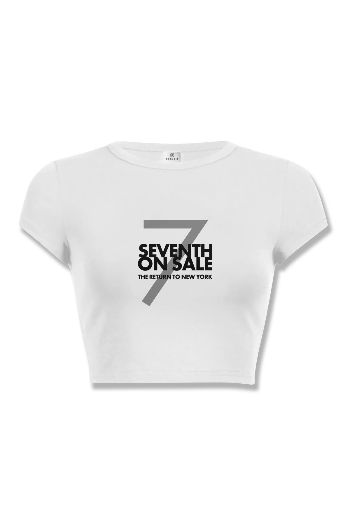 Kadın Seventh on Sale Crop Beyaz