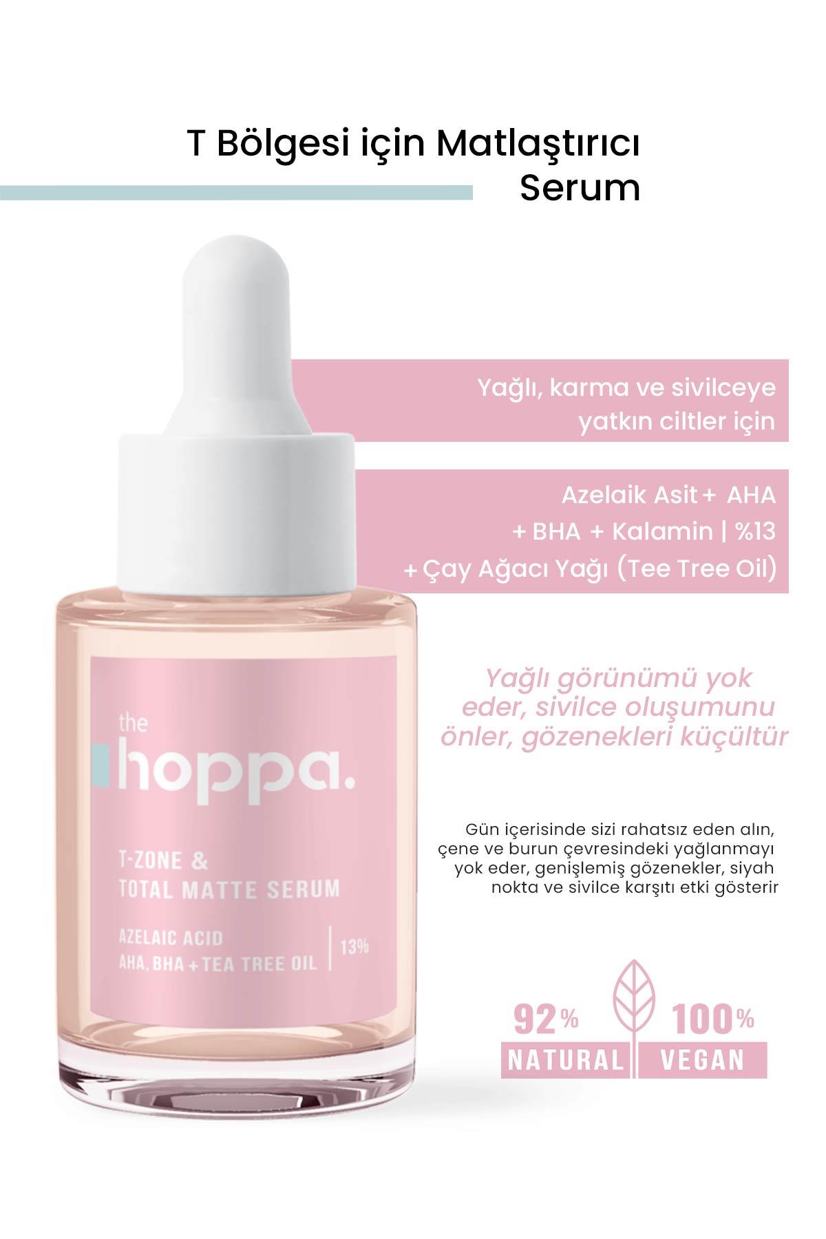 T Bölgesi için Matlaştırıcı Serum Azelaik Asit + AHA + BHA + Çay Ağacı Yağı ( Tee Tree Oil) | %13 + Kalamin - 30 ML