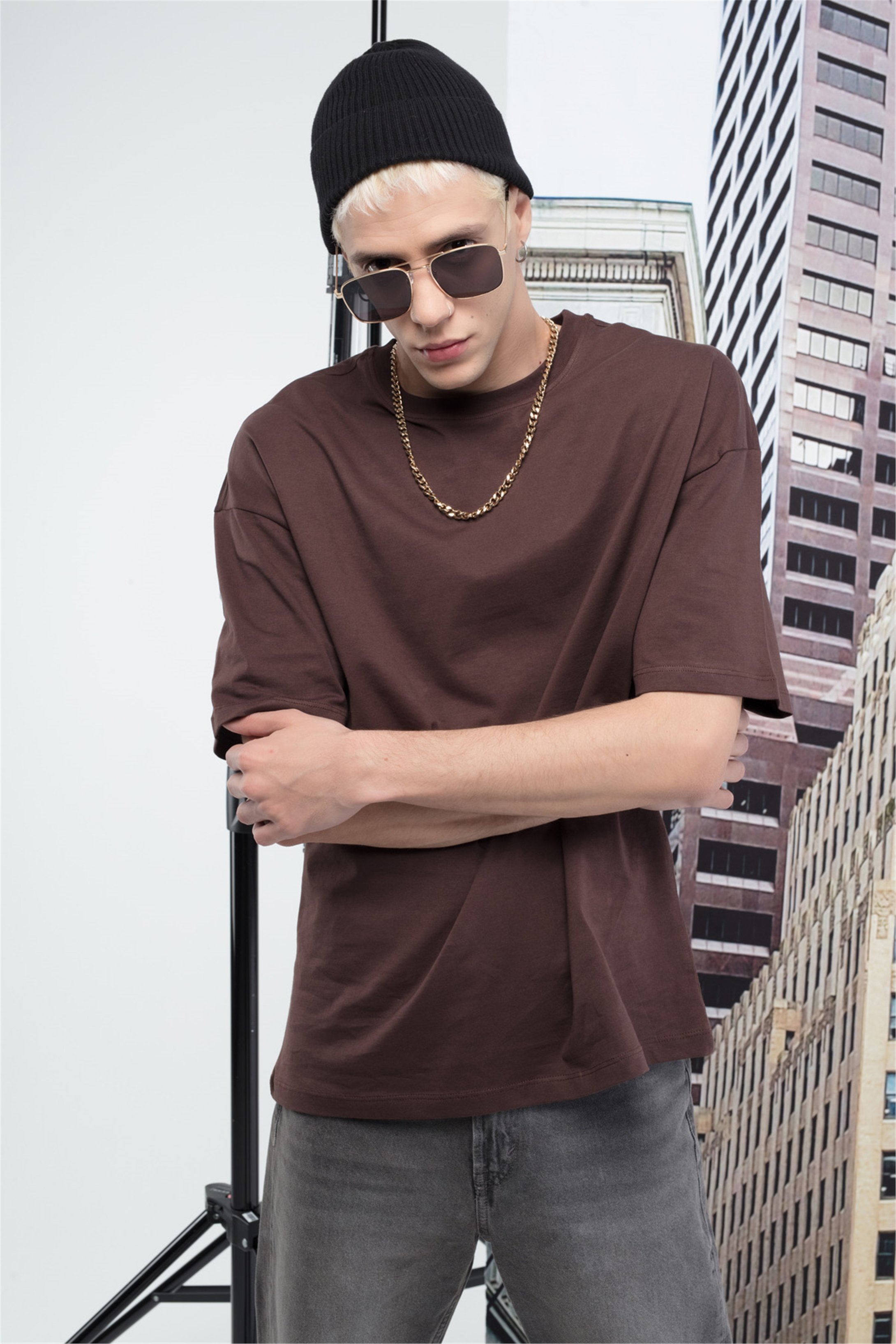 Trendiz Basic Erkek Tshirt Kahverengi