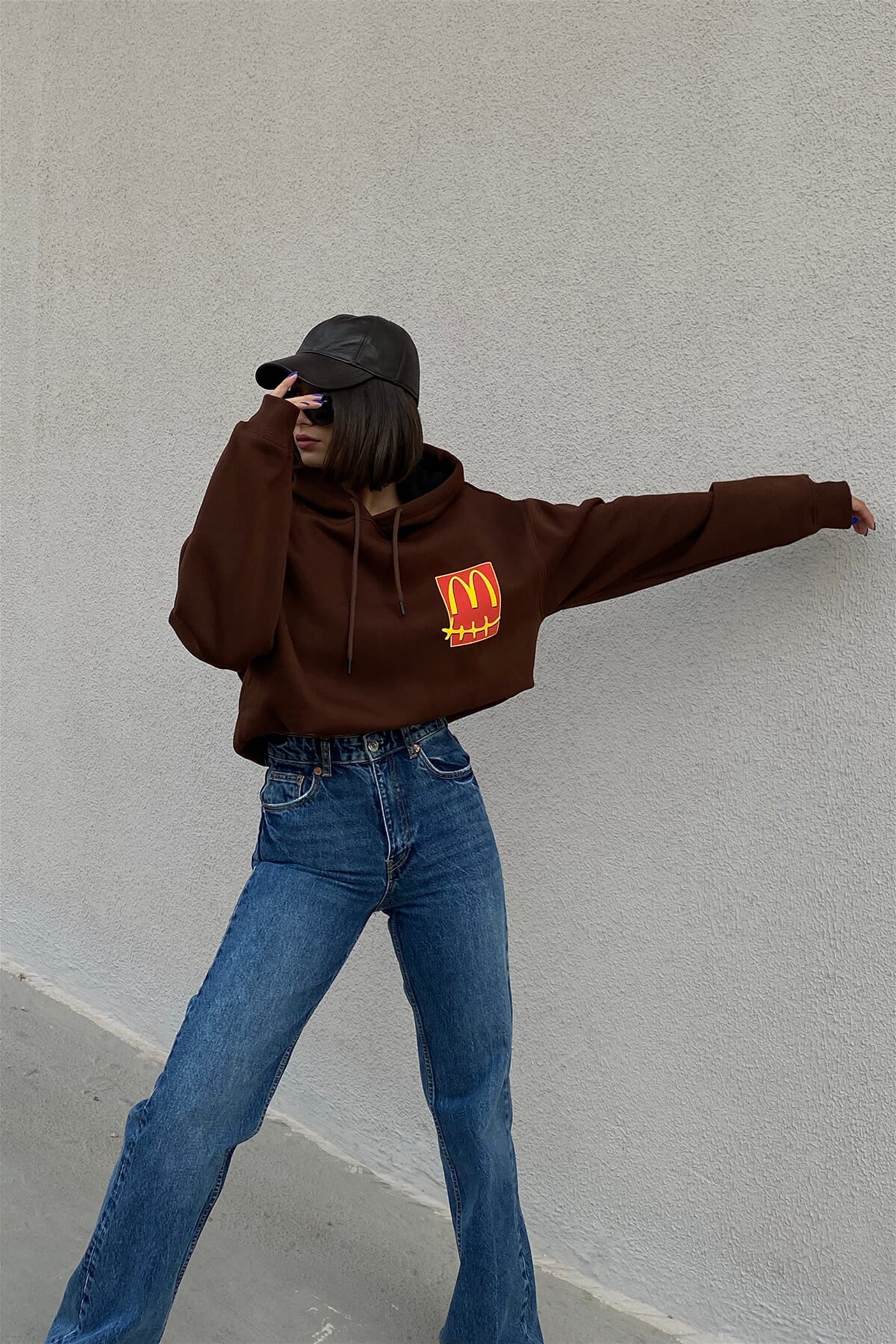 Trendiz Cactüs Pack Kahverengi Unisex Sweatshirt Hoodie