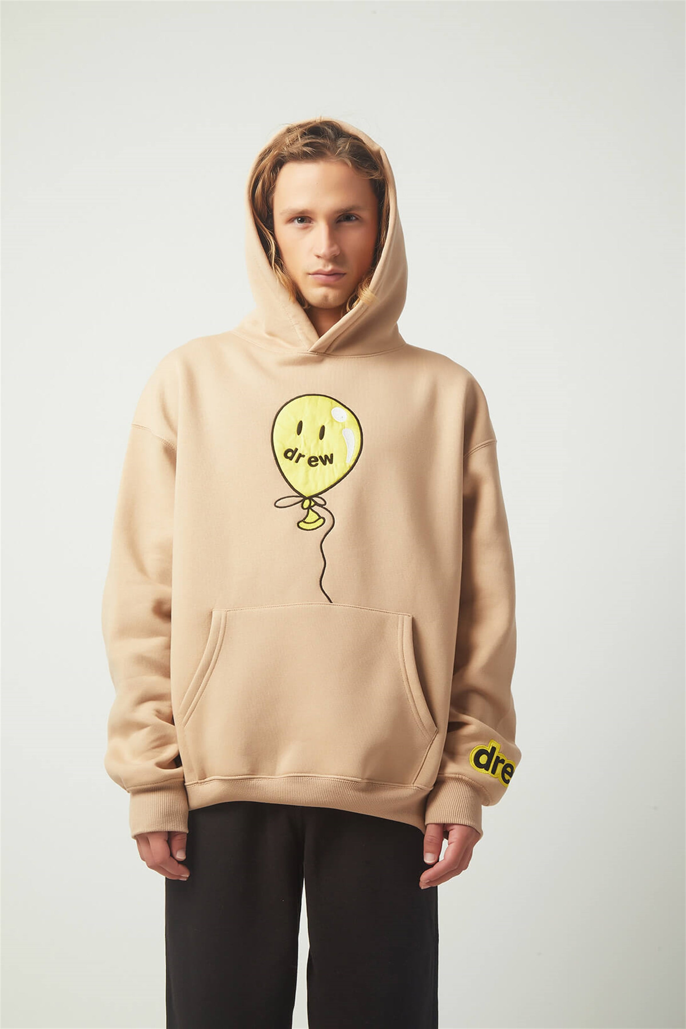 Trendiz Drew Balon Oversıze Sweatshirt Hoodie Krem TR30012