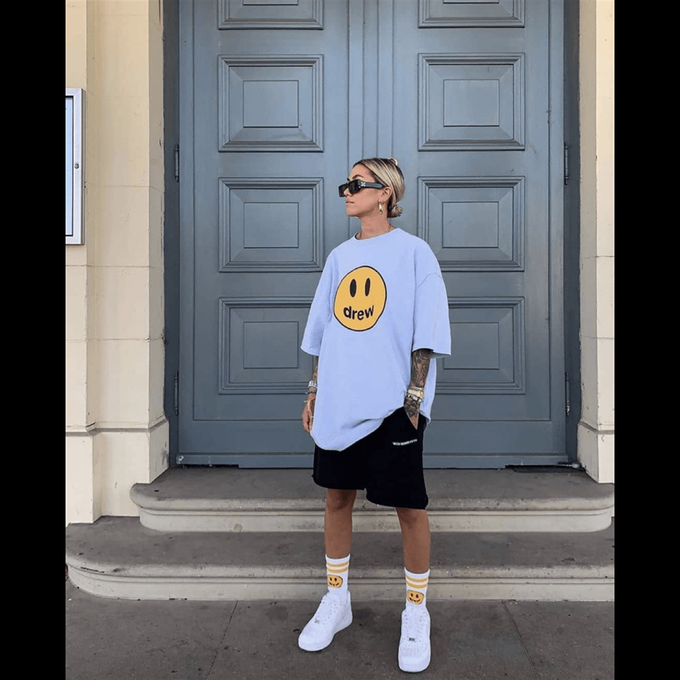 Trendiz Drew Oversize T-shirt Beyaz