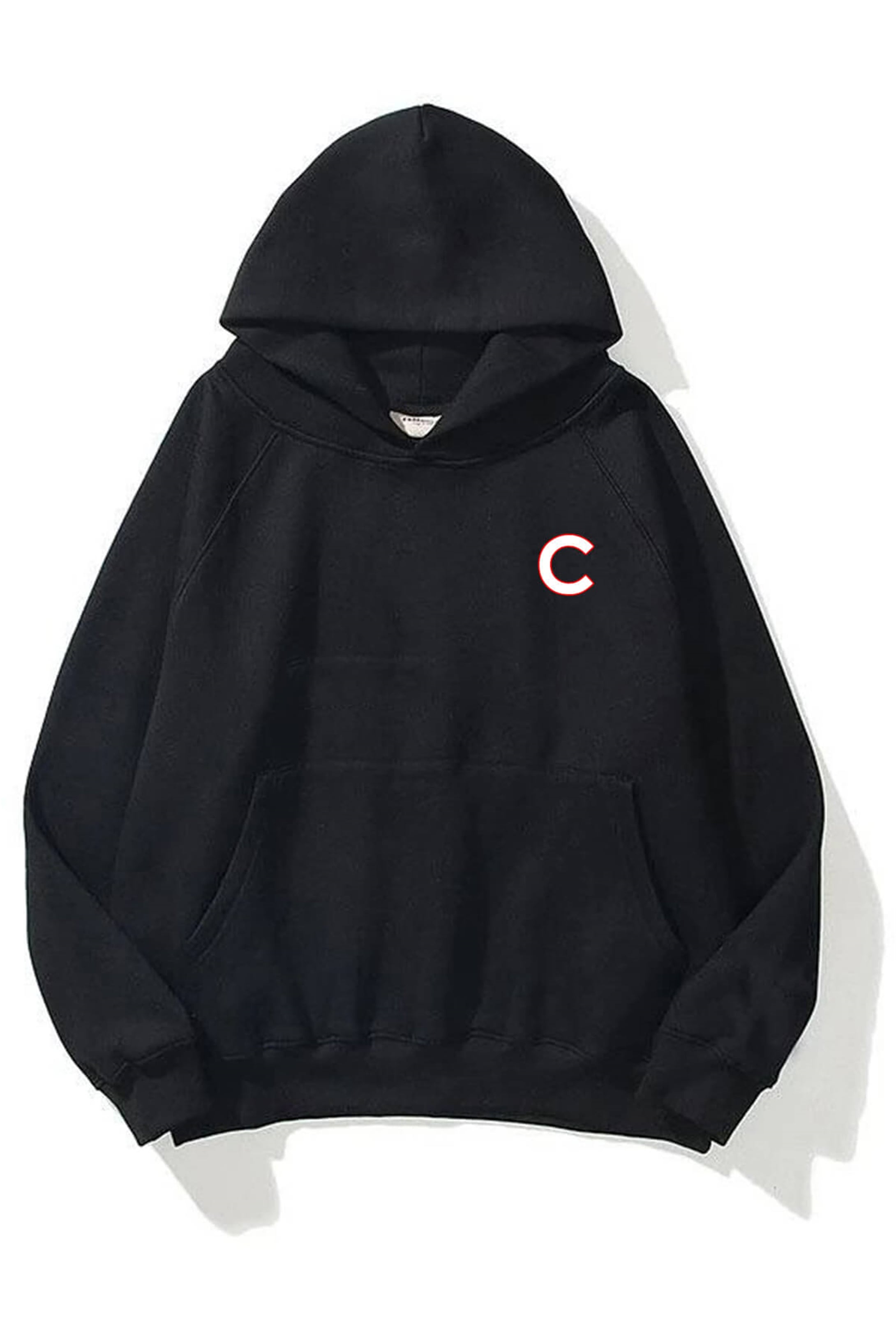 Trendiz Unisex C Harfli Siyah Sweatshirt Hoodie