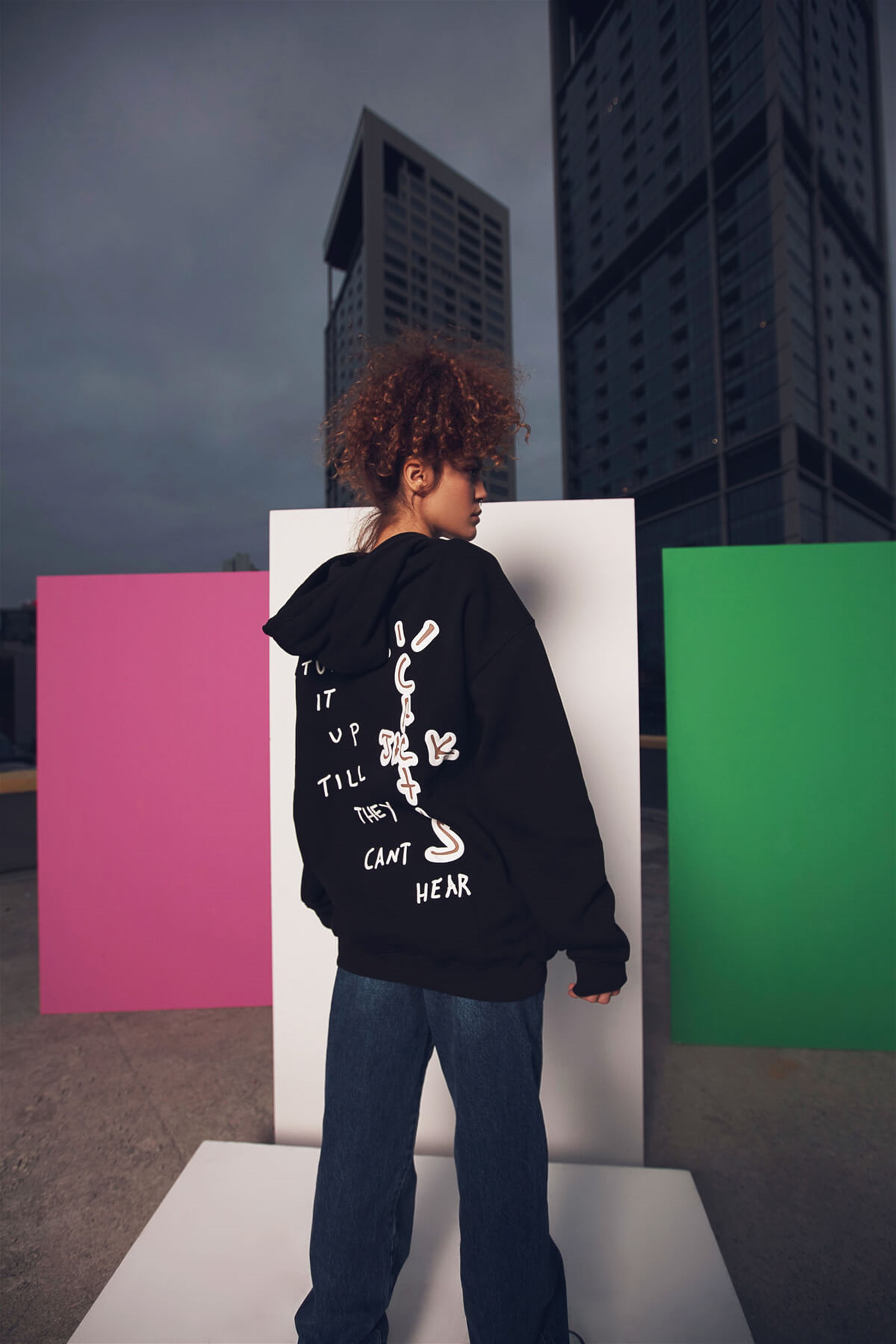 Trendiz Highest Oversize Sweatshirt Hoodie Siyah