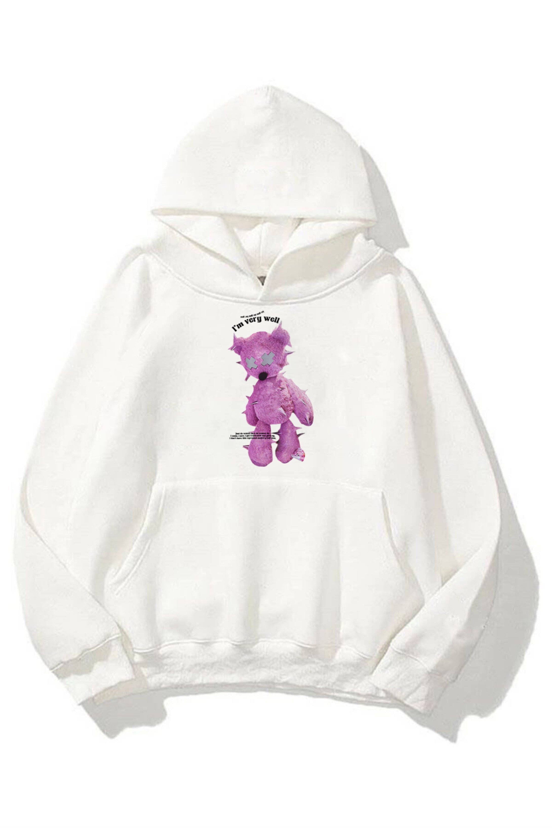 Trendiz İm Very Vell Unisex Sweatshirt Hoodie Beyaz