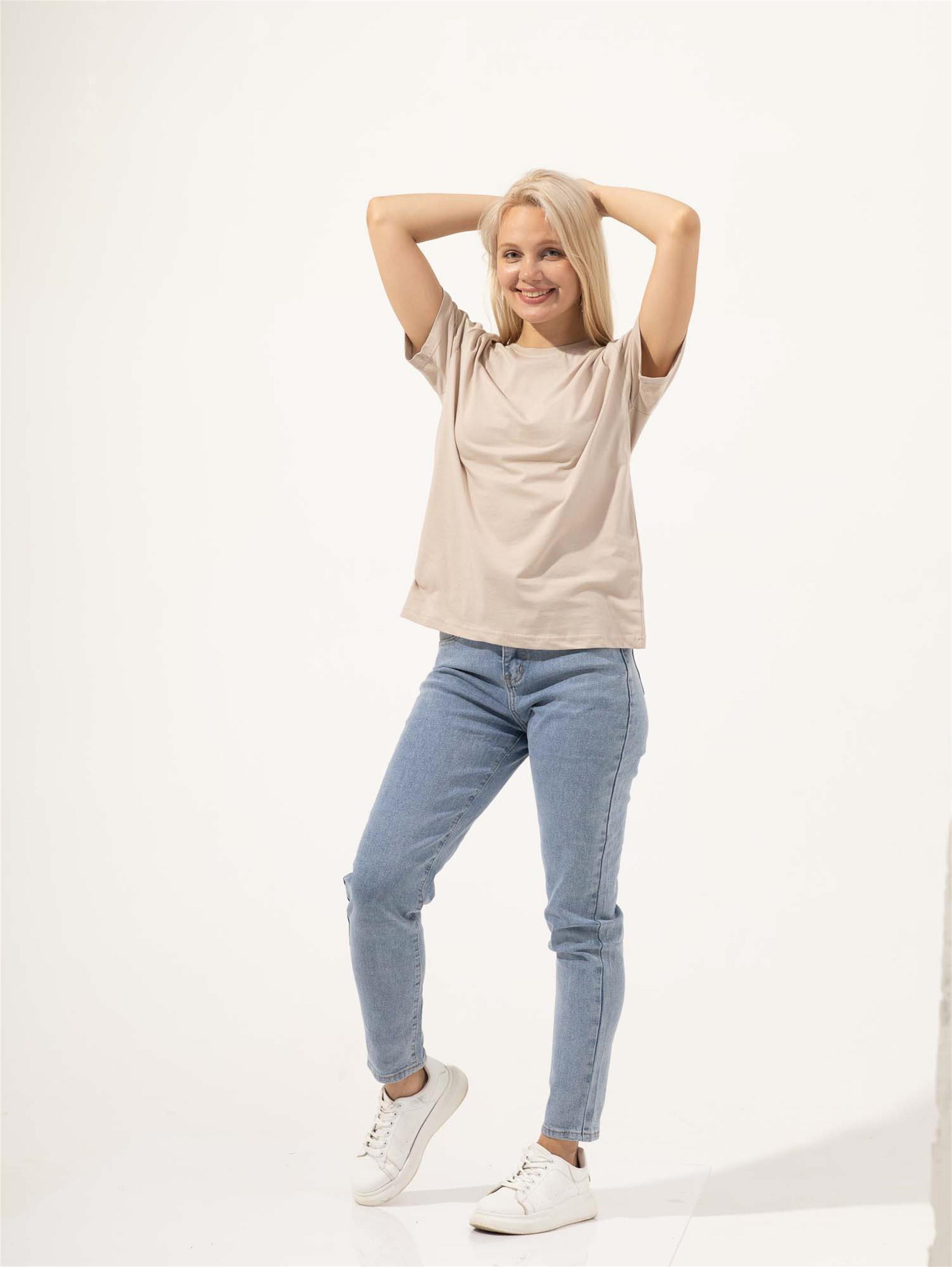 Trendiz Kadın Slim Tshirt Bej