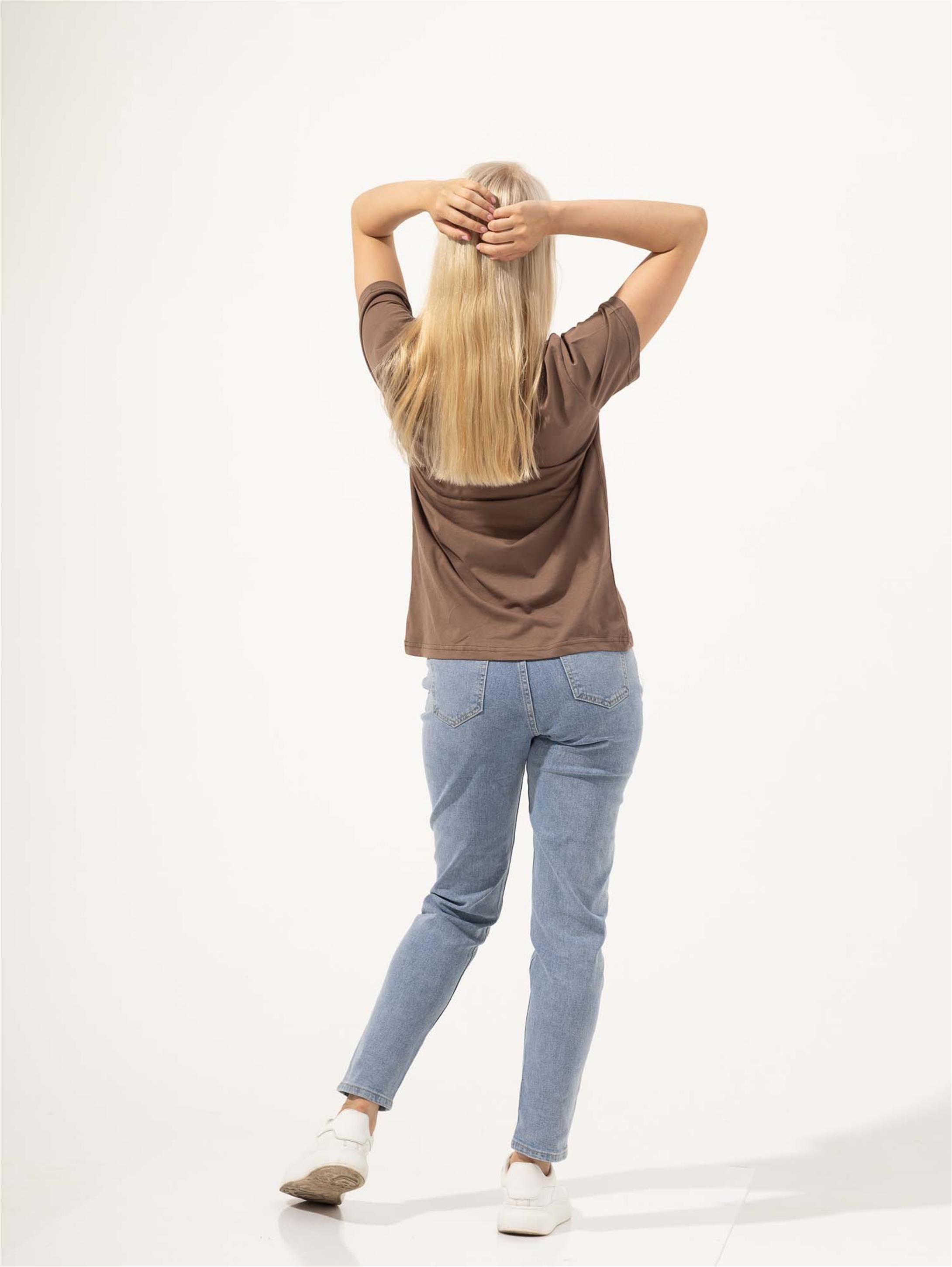 Trendiz Kadın Slim Tshirt Kahve