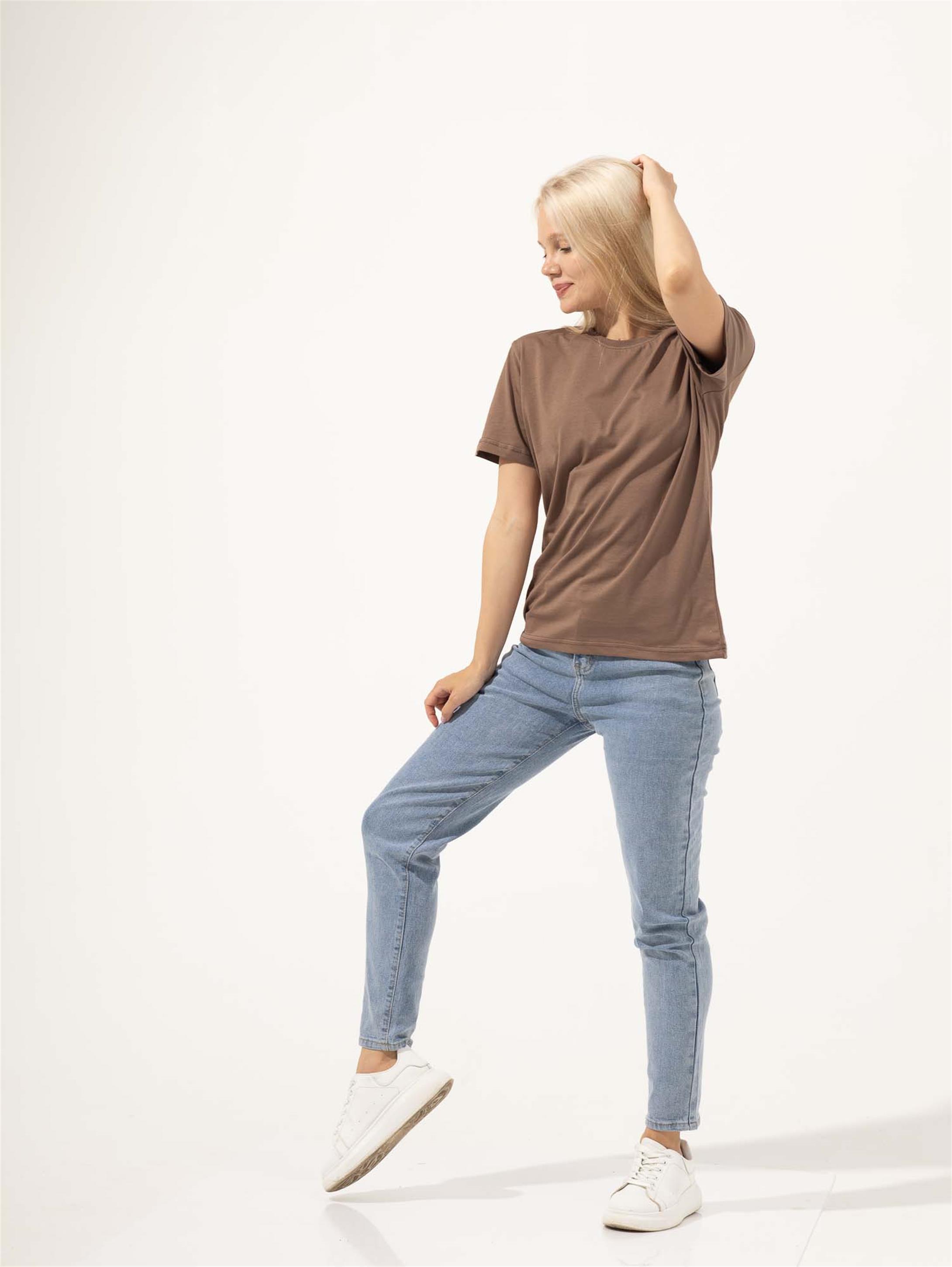 Trendiz Kadın Slim Tshirt Kahve