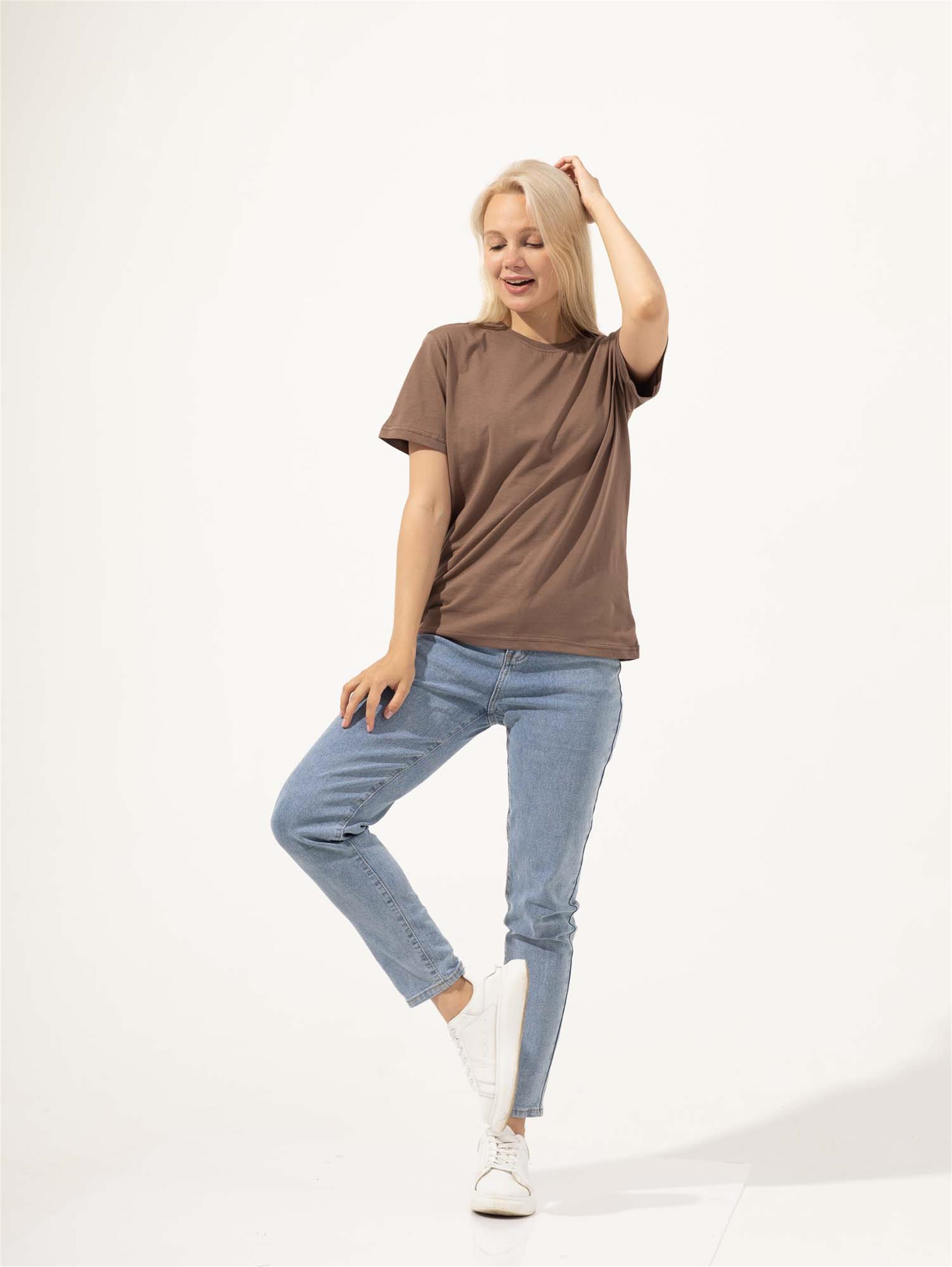 Trendiz Kadın Slim Tshirt Kahve