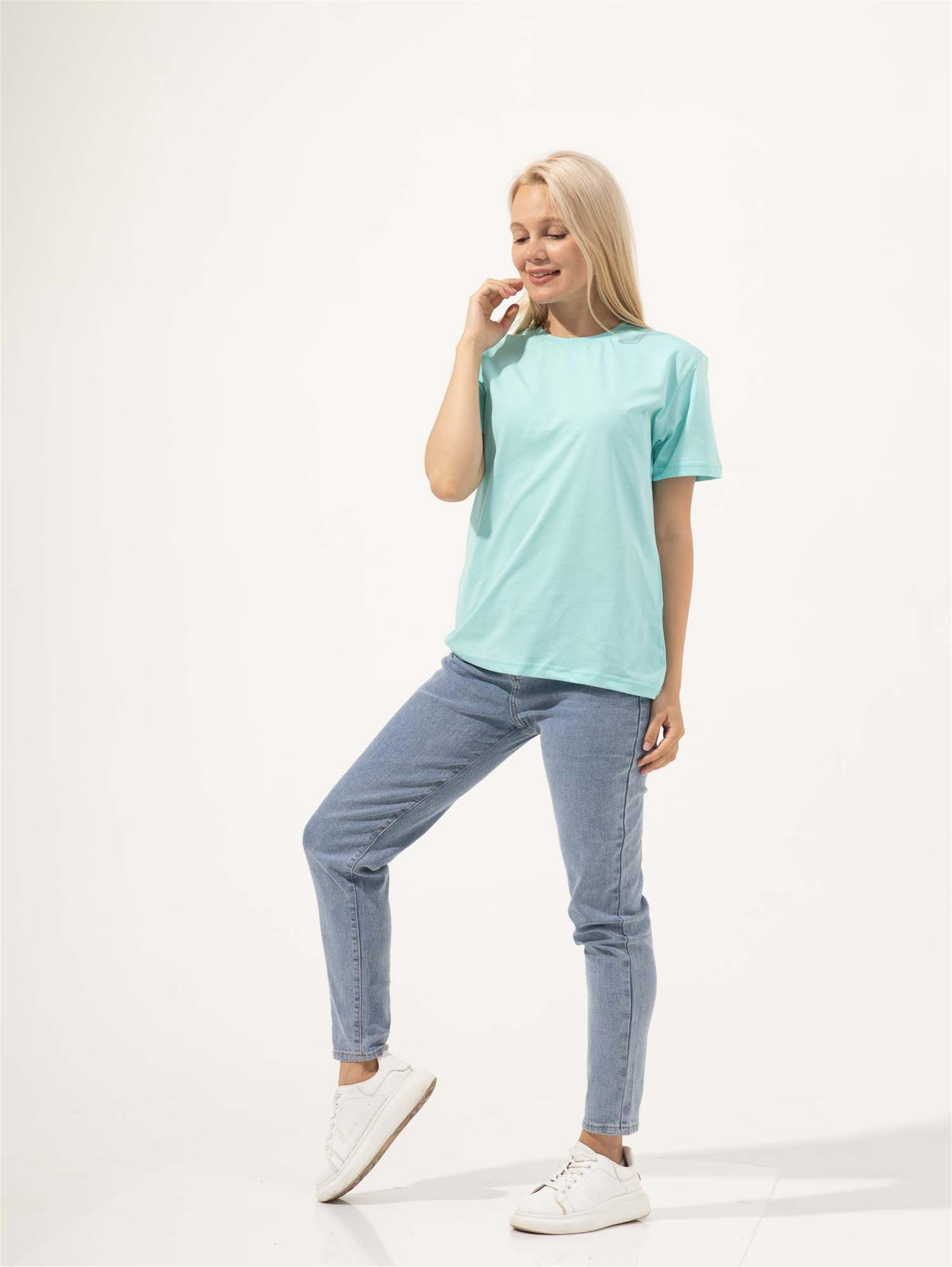 Trendiz Kadın Slim Tshirt Turkuaz