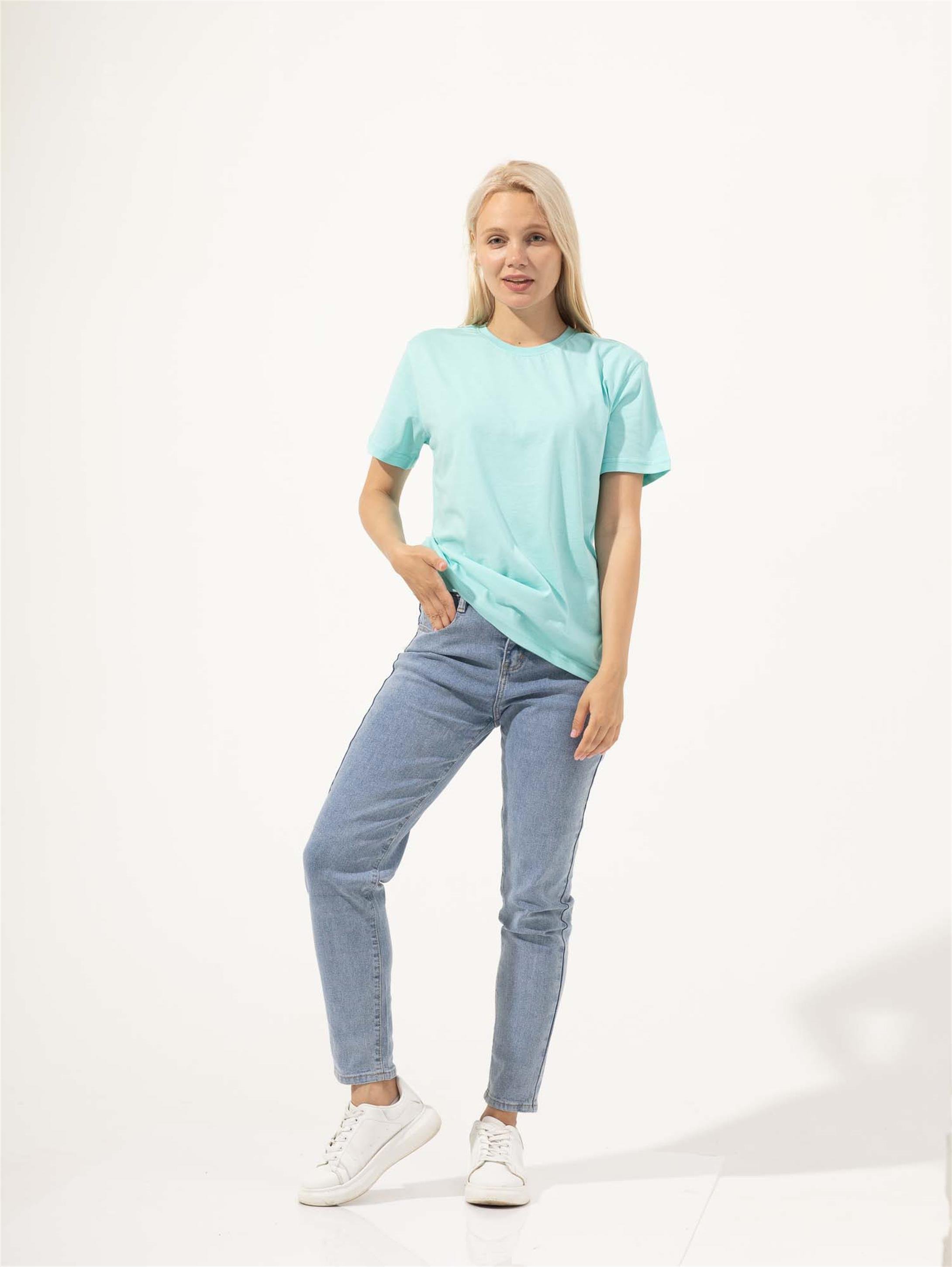 Trendiz Kadın Slim Tshirt Turkuaz