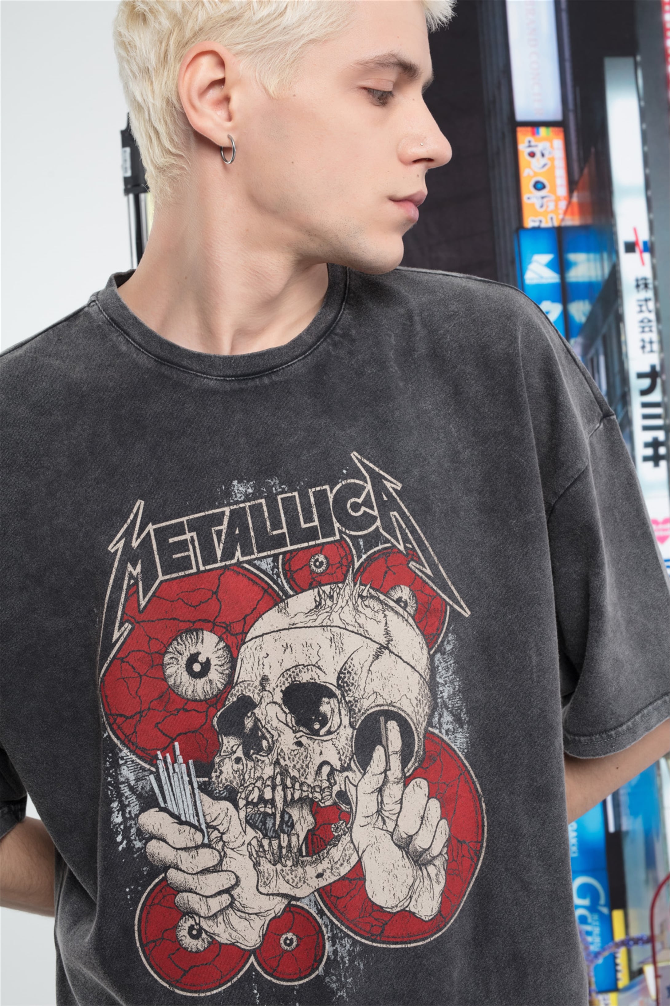 Trendiz Erkek Metallica Tshirt Antrasit