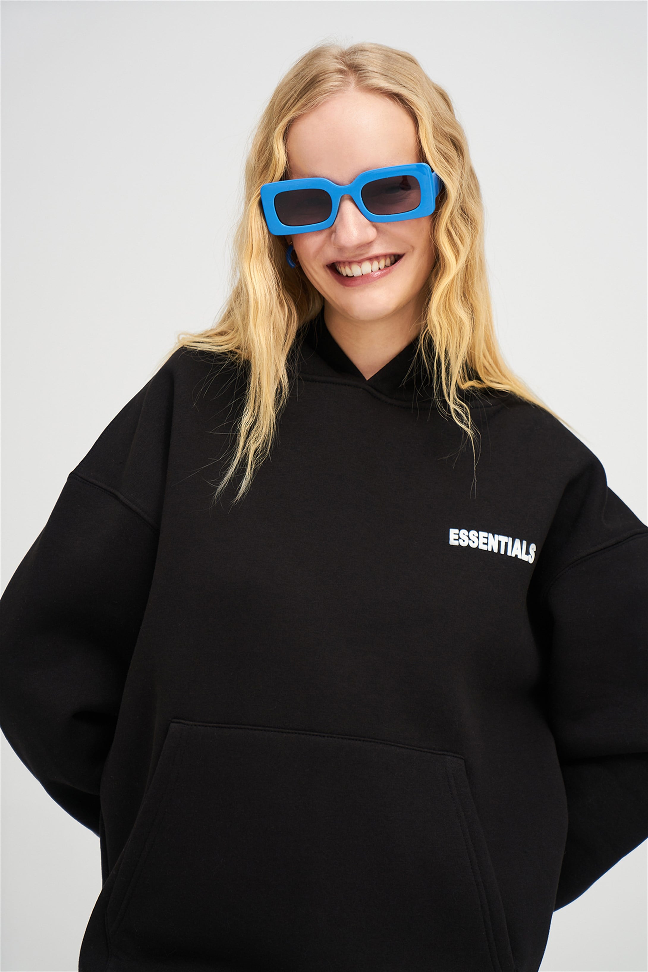 Trendiz Unisex 303 Essential Sweatshirt Hoodie Siyah