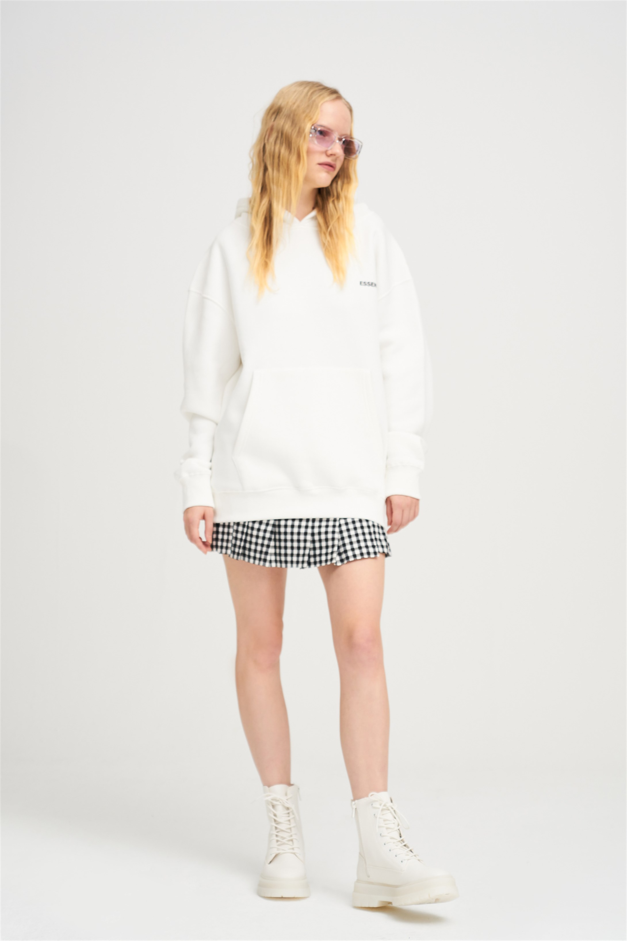 Trendiz Unisex 303 Essential Sweatshirt Hoodie Beyaz