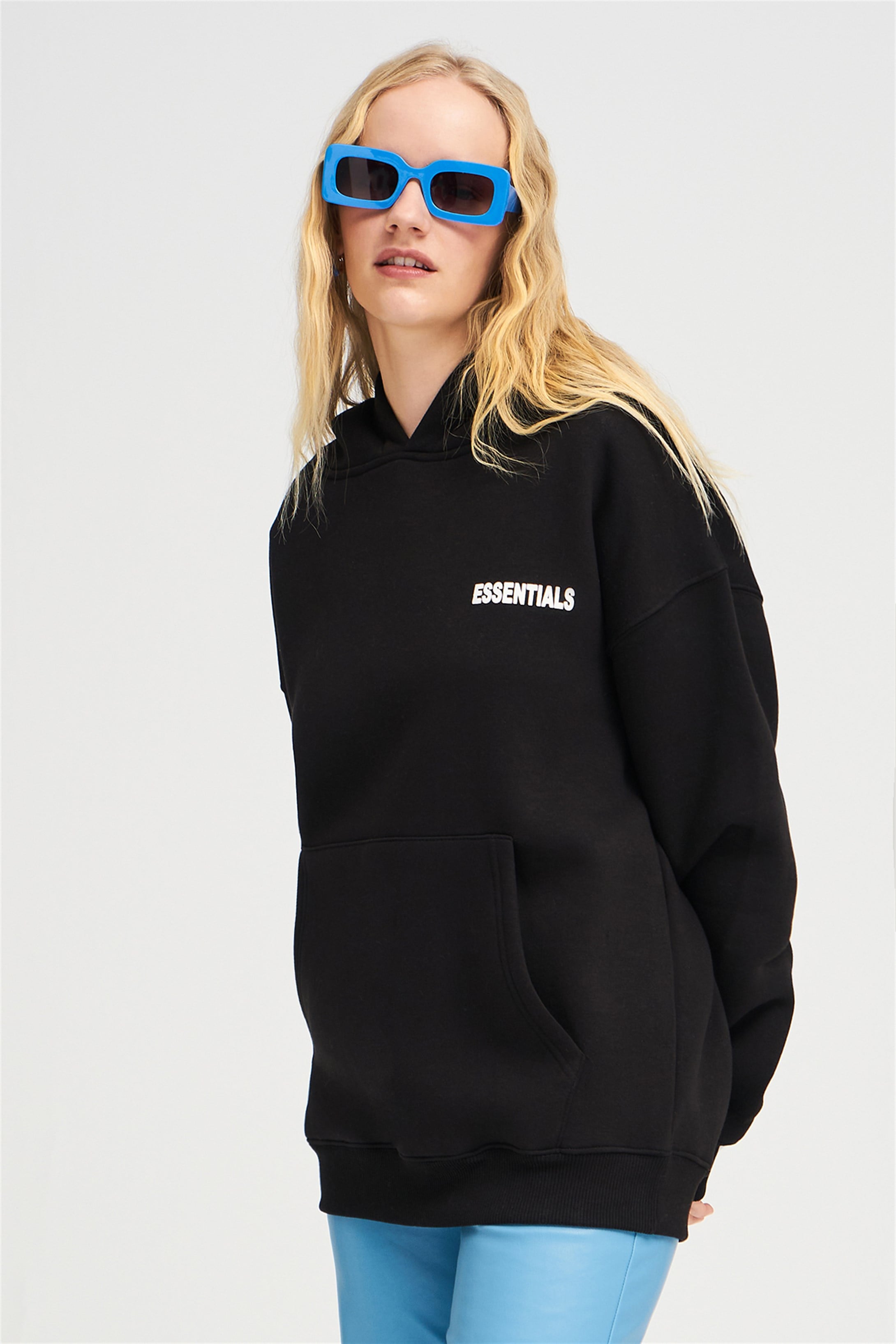 Trendiz Unisex 303 Essential Sweatshirt Hoodie Siyah