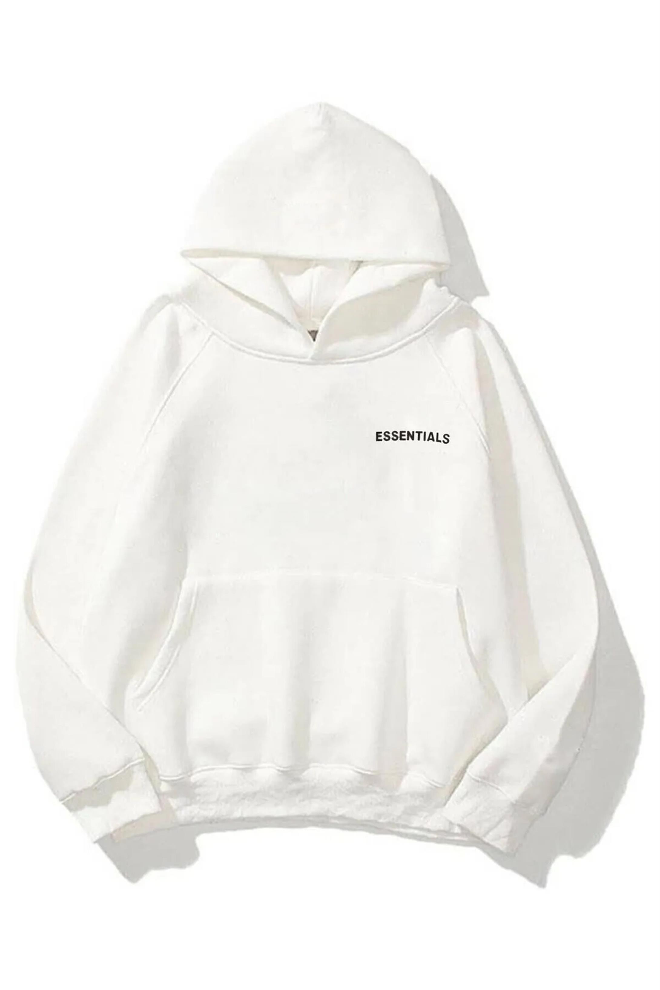Trendiz Unisex 303 Essentials v2 Sweatshirt Hoodie Beyaz